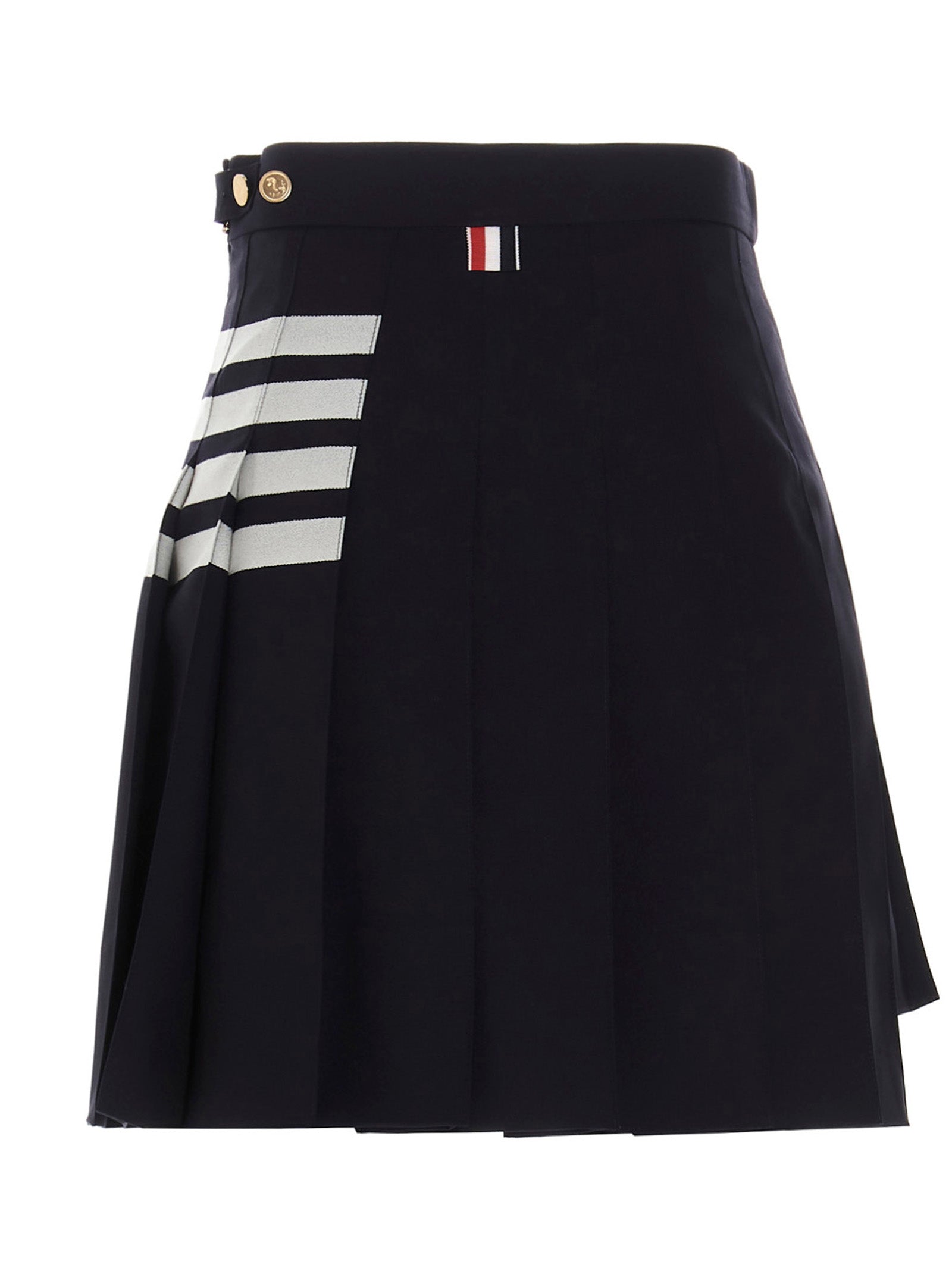 Thom Browne Blue Wool Long Women's Skirt