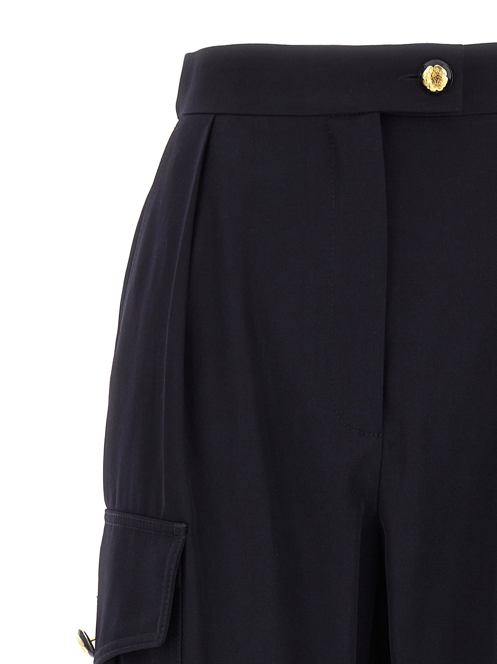 Alexander McQueen Blue Wool Cargo Women's Pants