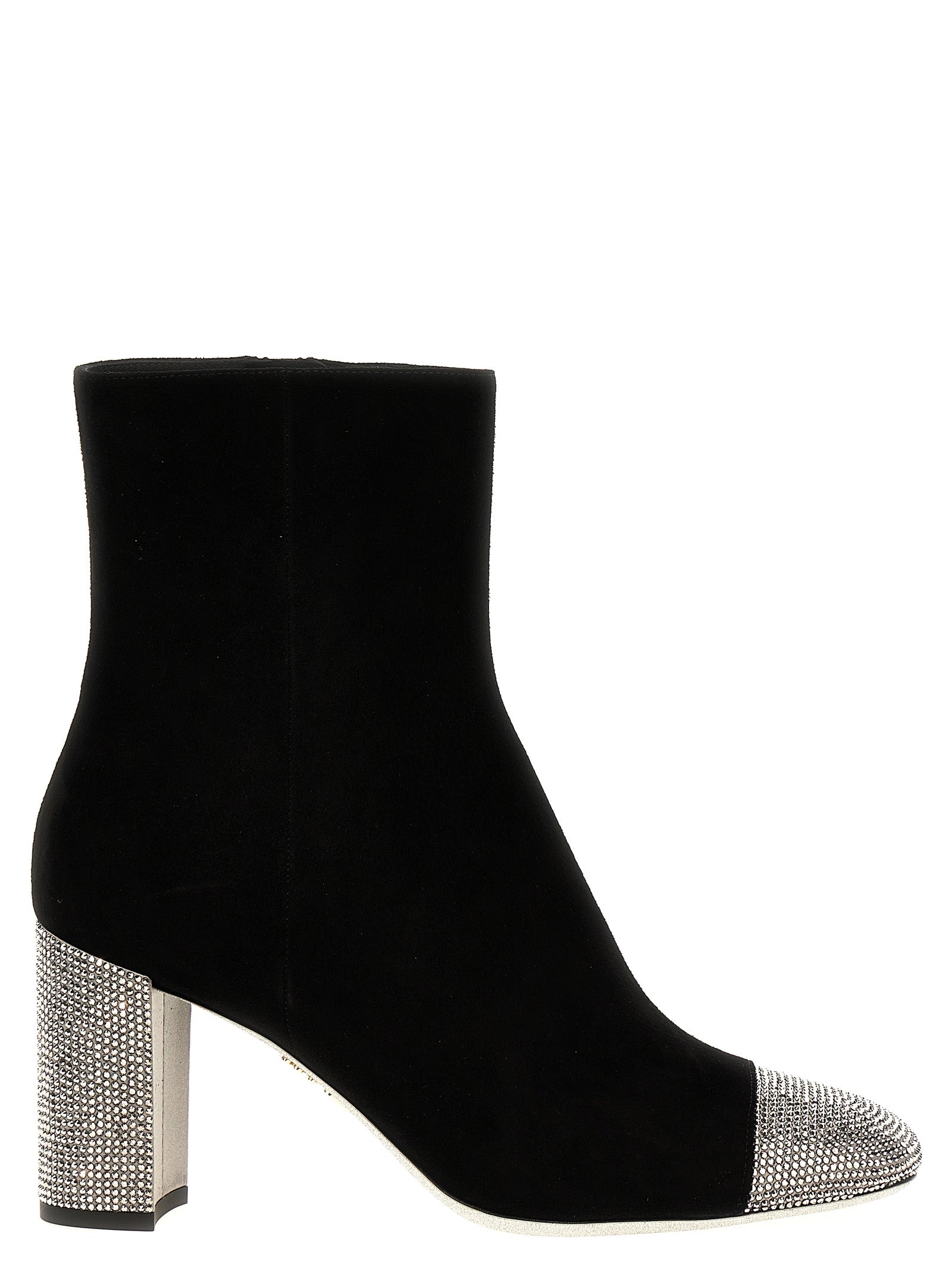 RENE CAOVILLA Black Leather Ankle Women's Boots