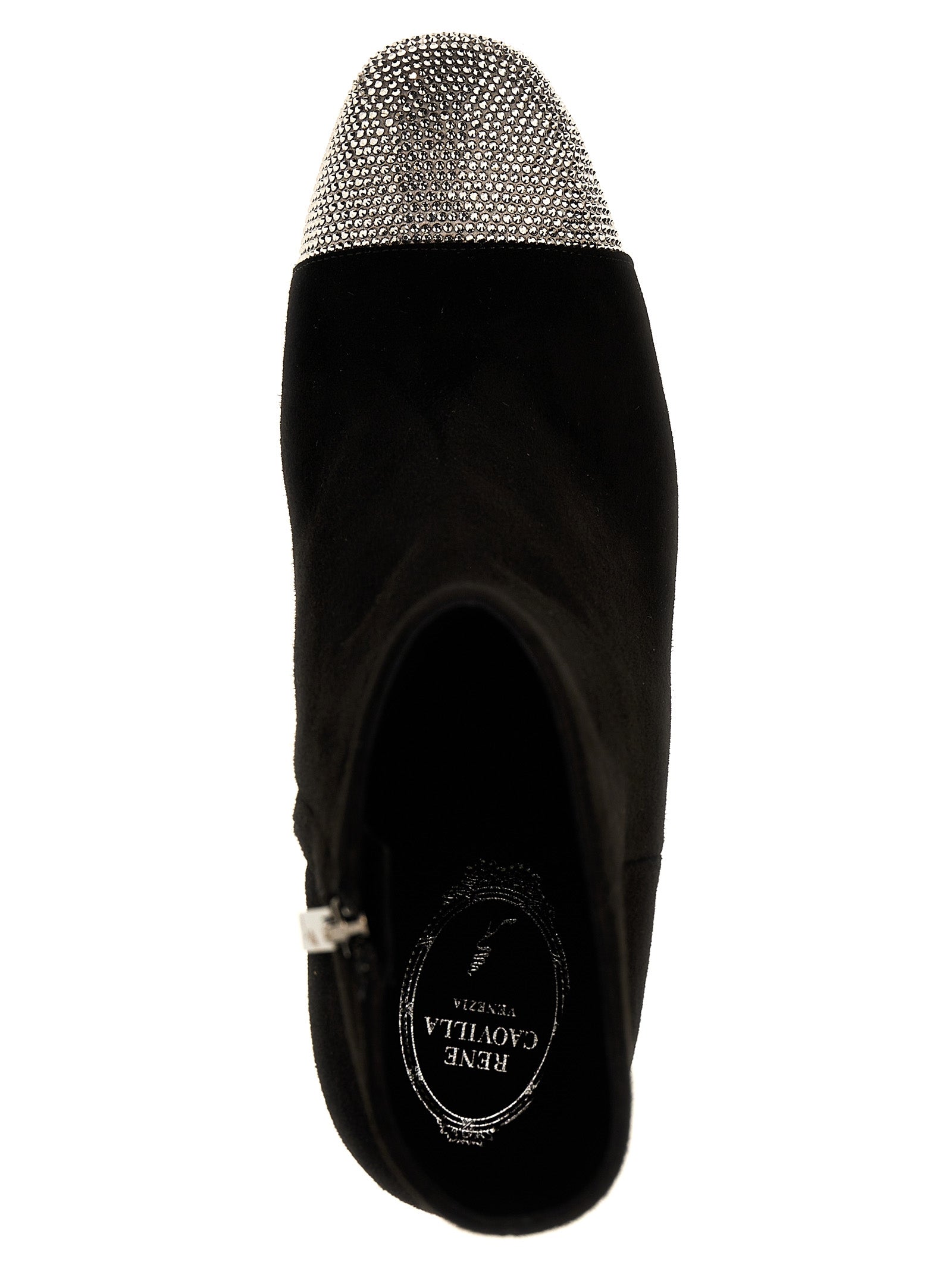 RENE CAOVILLA Black Leather Ankle Women's Boots