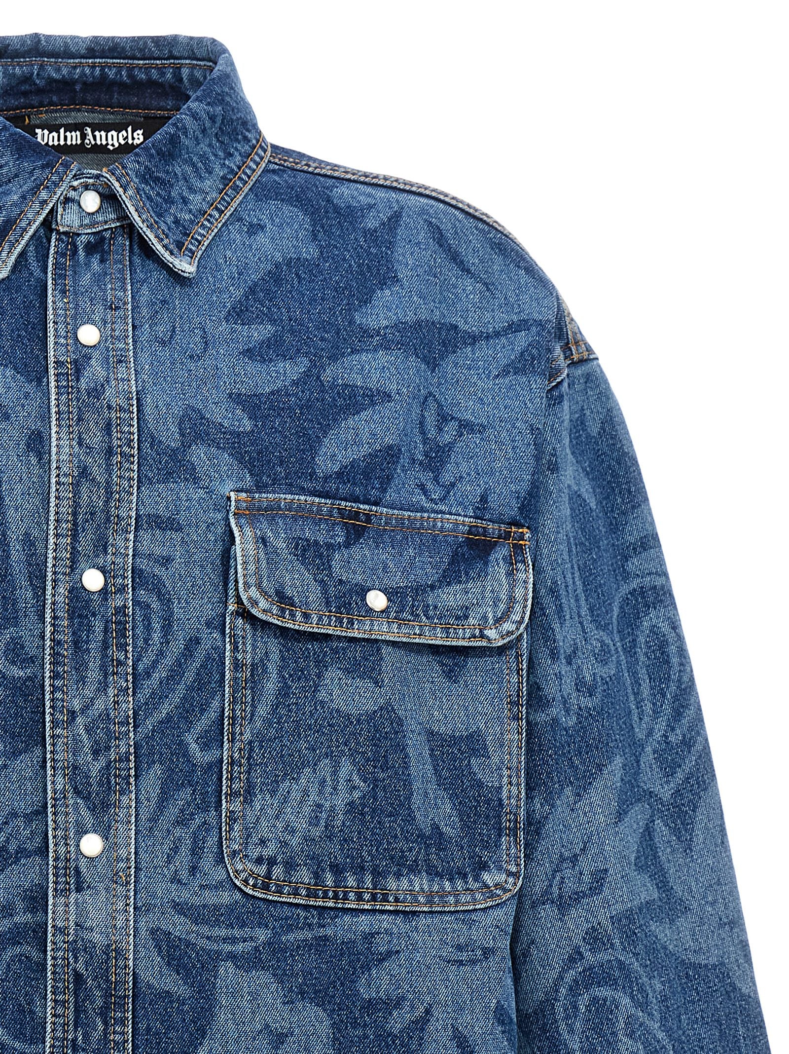 Palm Angels Blue Cotton Denim Men's Jacket
