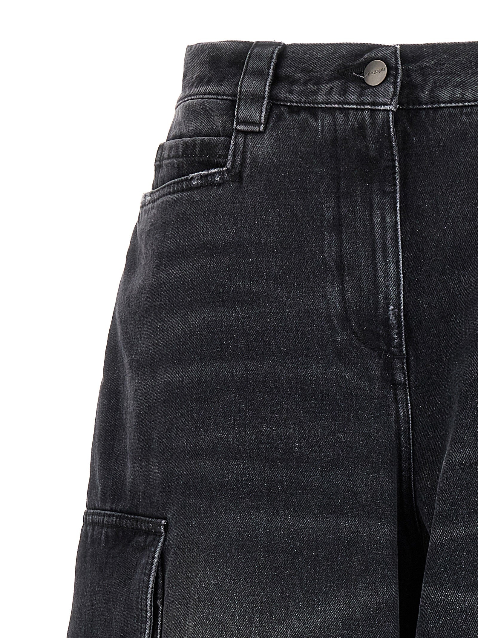 Palm Angels Gray Cotton Cargo Women's Shorts