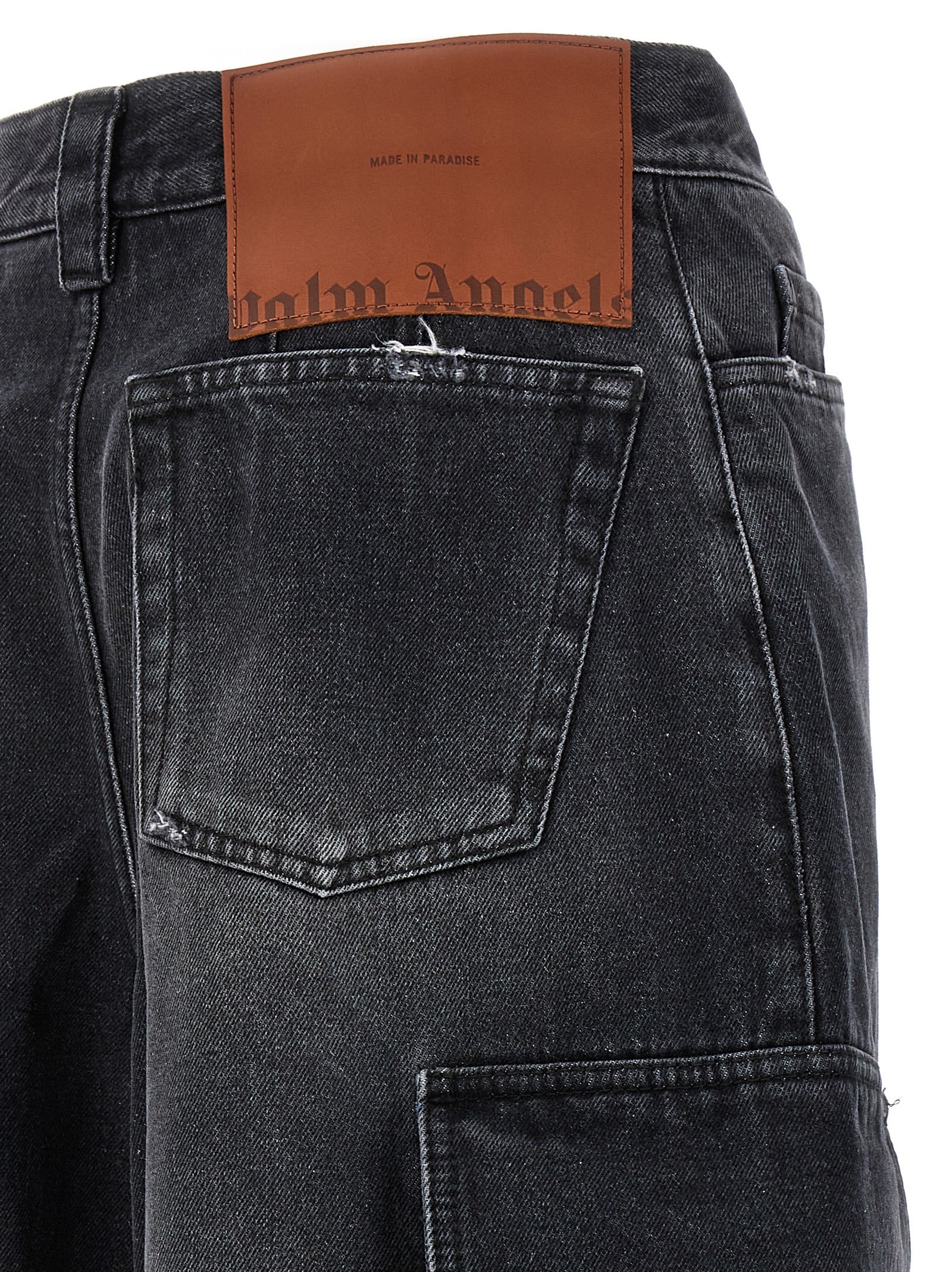 Palm Angels Gray Cotton Cargo Women's Shorts