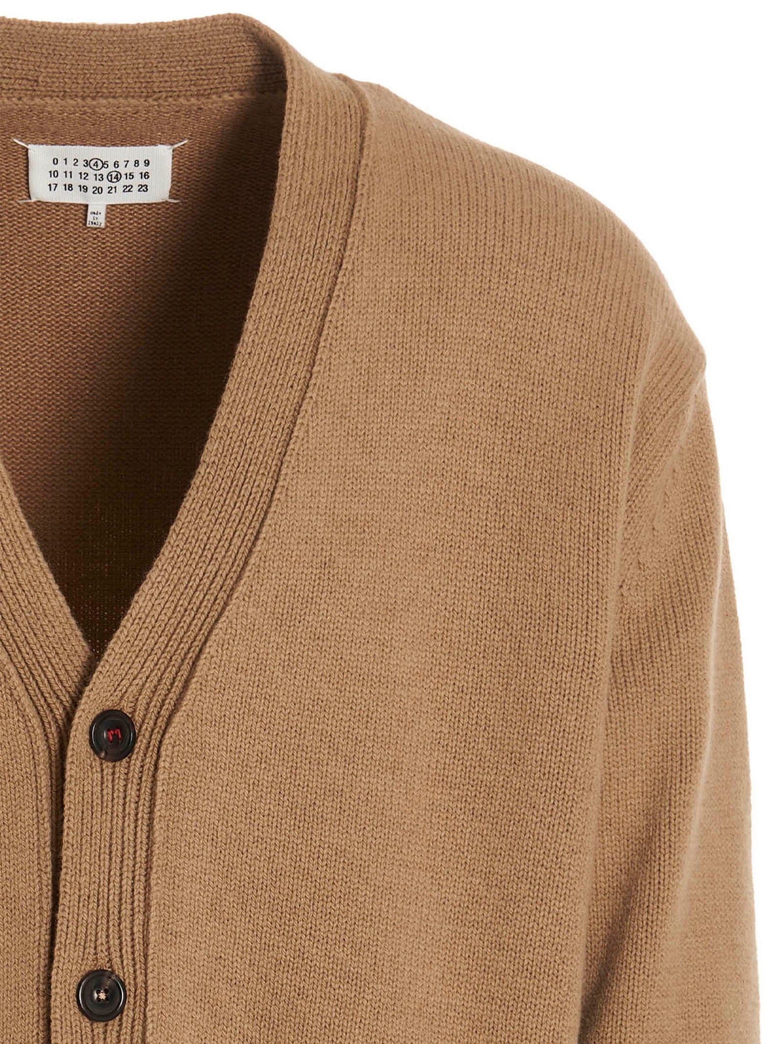 Maison Margiela Beige Wool Men's Cardigan