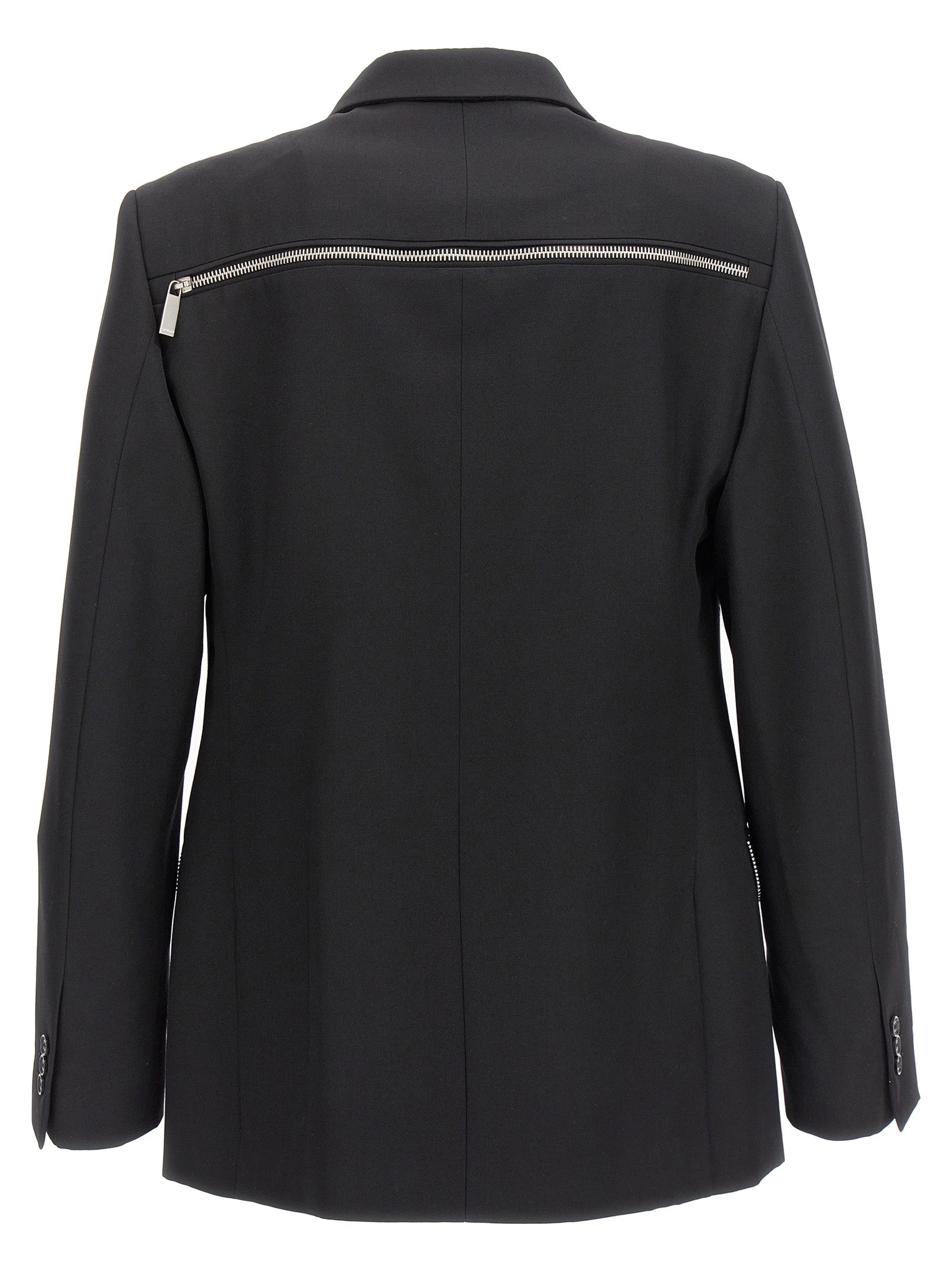 Off-White Black Virgin Wool Men's Blazer
