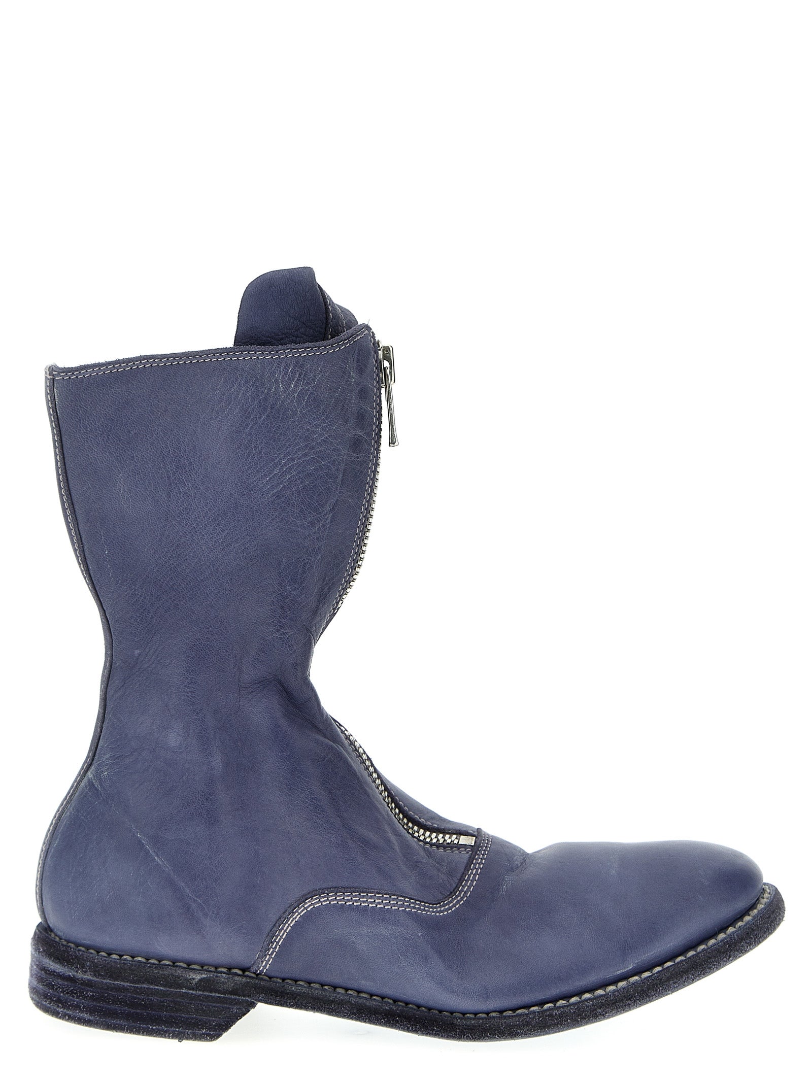 Guidi Purple Leather Ankle Women's Boots