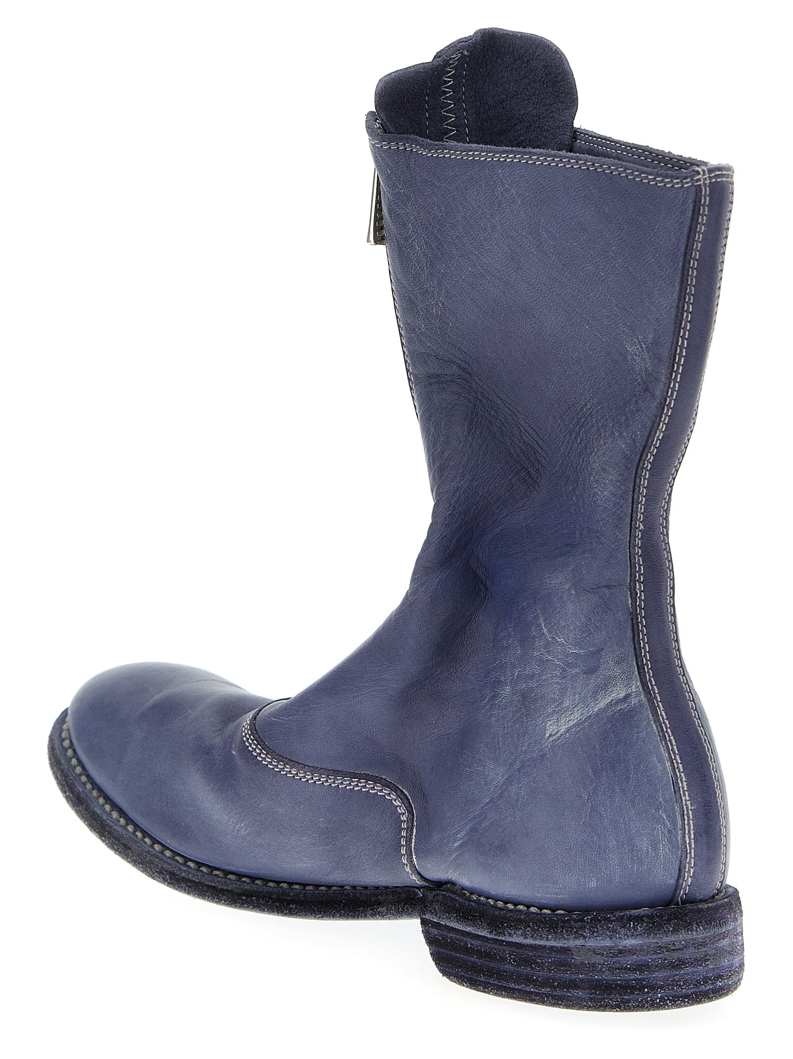 Guidi Purple Leather Ankle Women's Boots