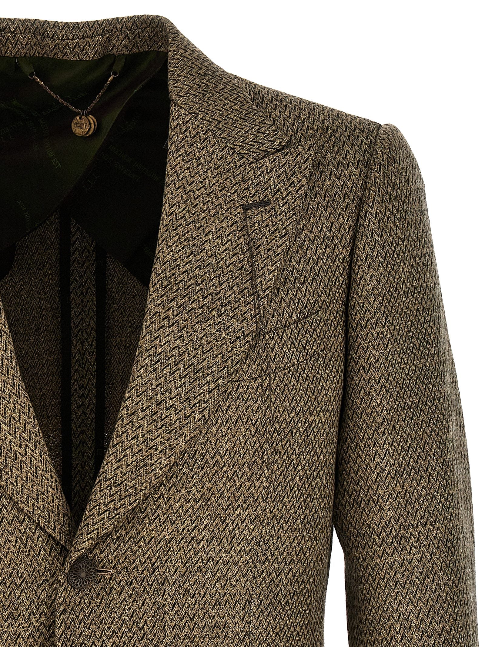 MAURIZIO MIRI Beige Alpaca Leather Men's Blazer