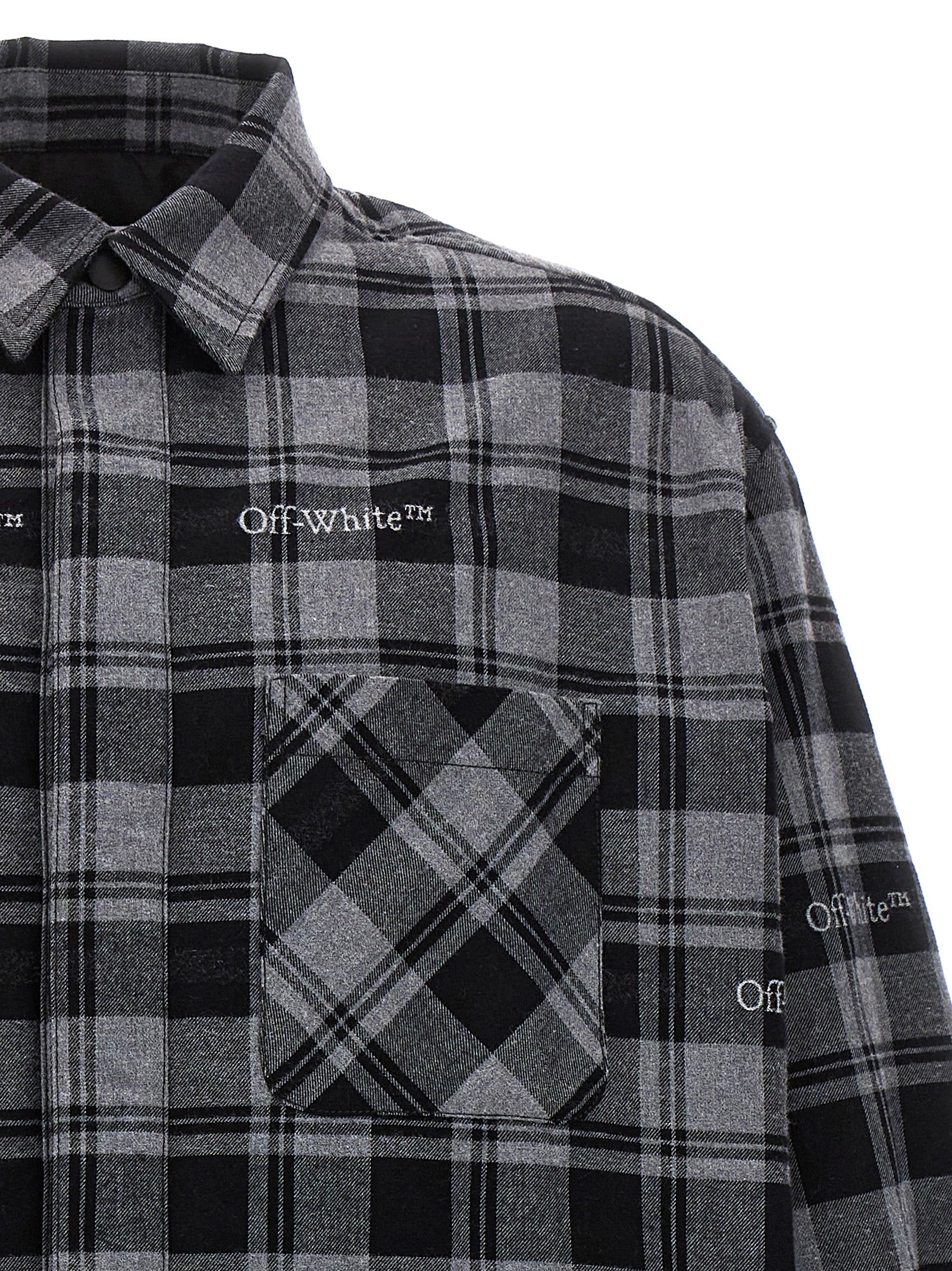 Off-White Gray Cotton Shell Men's Jacket