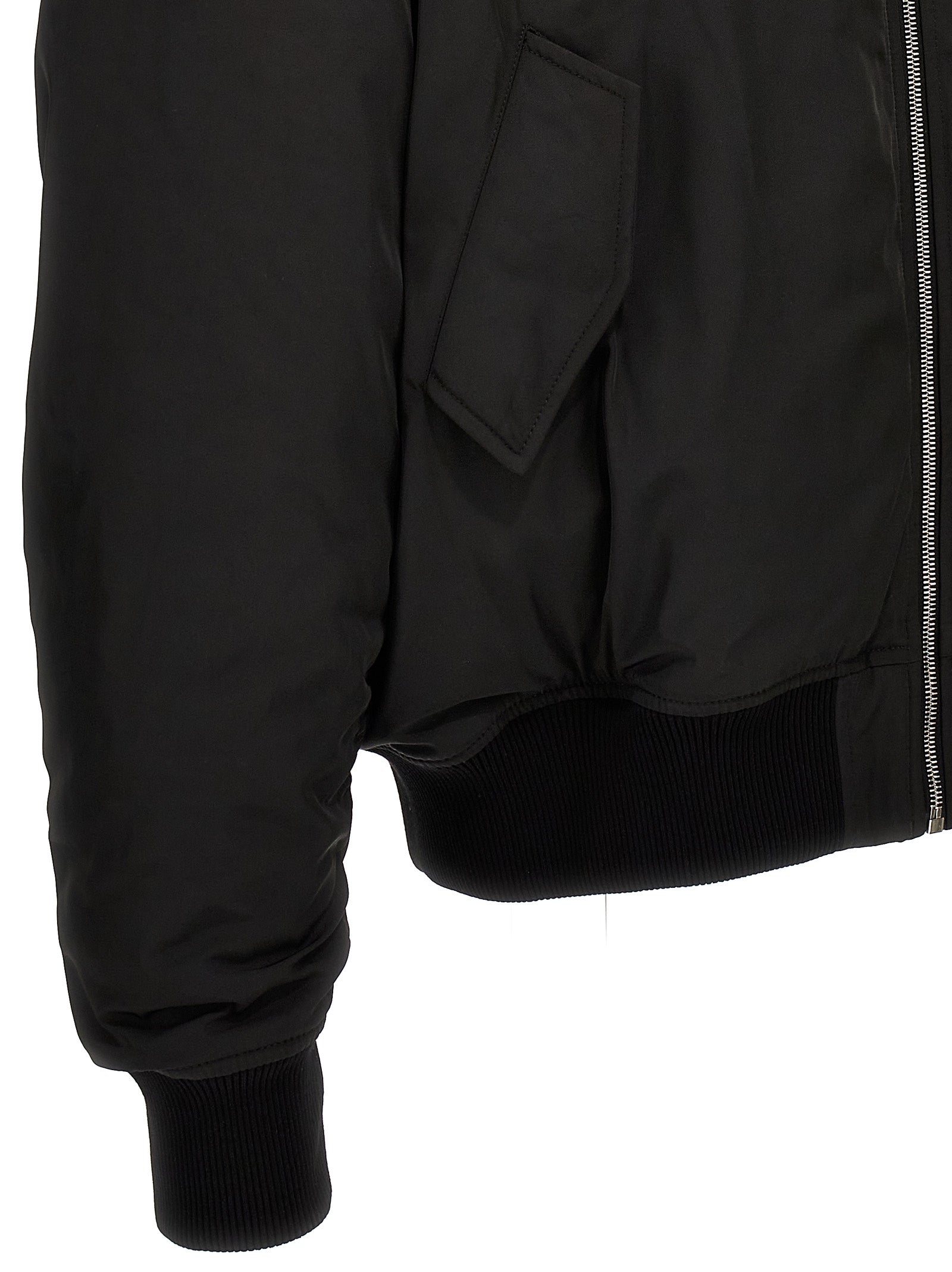 1989 Studio Black Polyester Men's Bomber