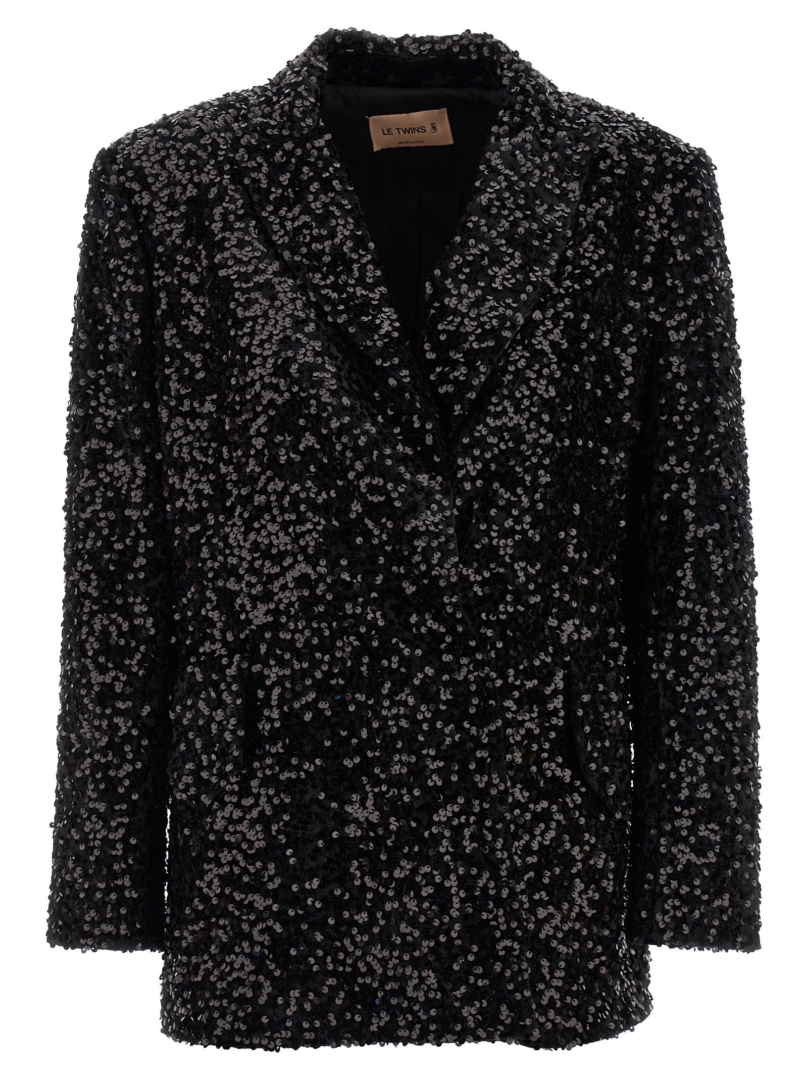LE TWINS Black Polyester Women's Blazer