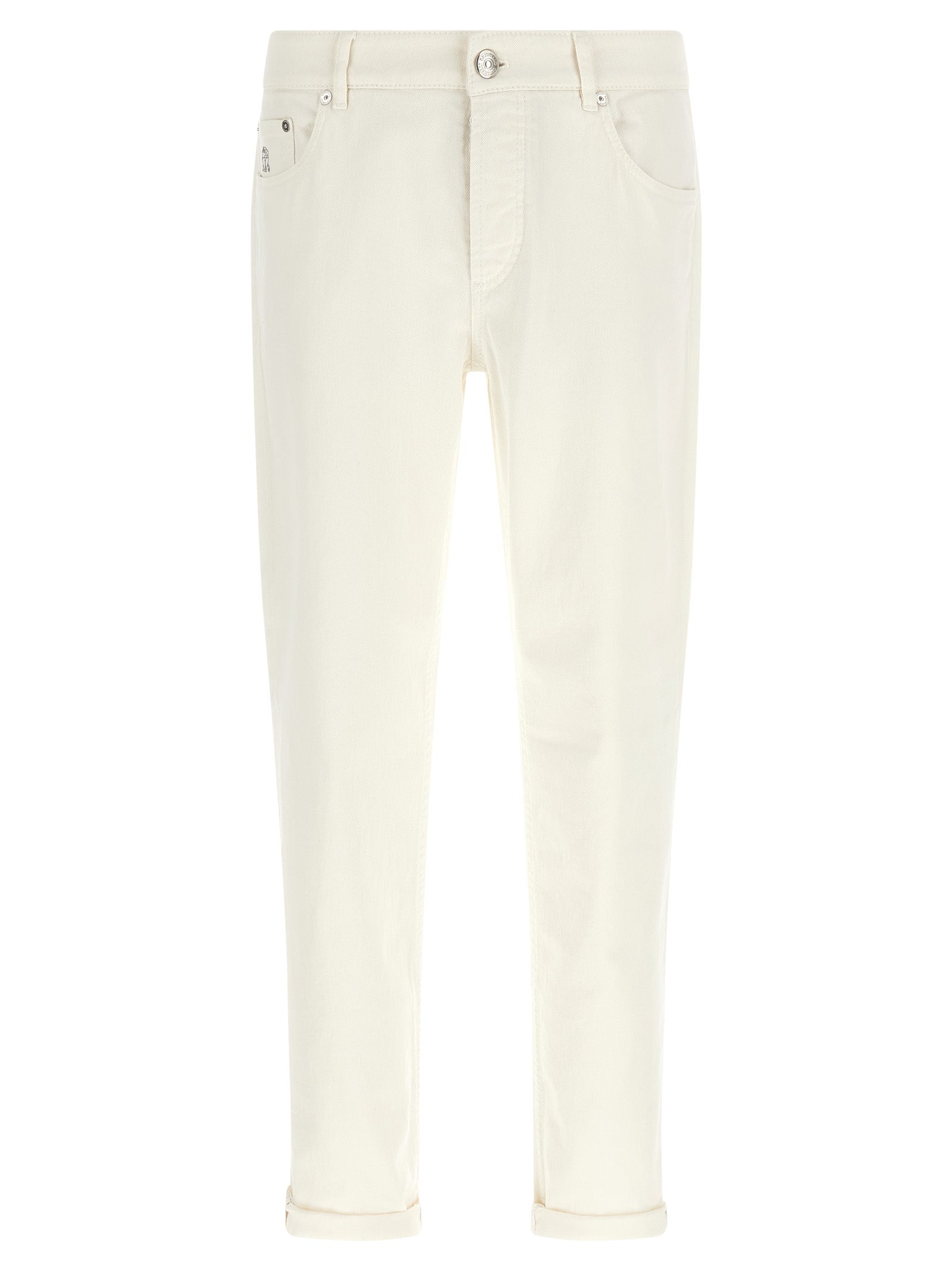 Brunello Cucinelli White Cotton Jeans Men's Denim