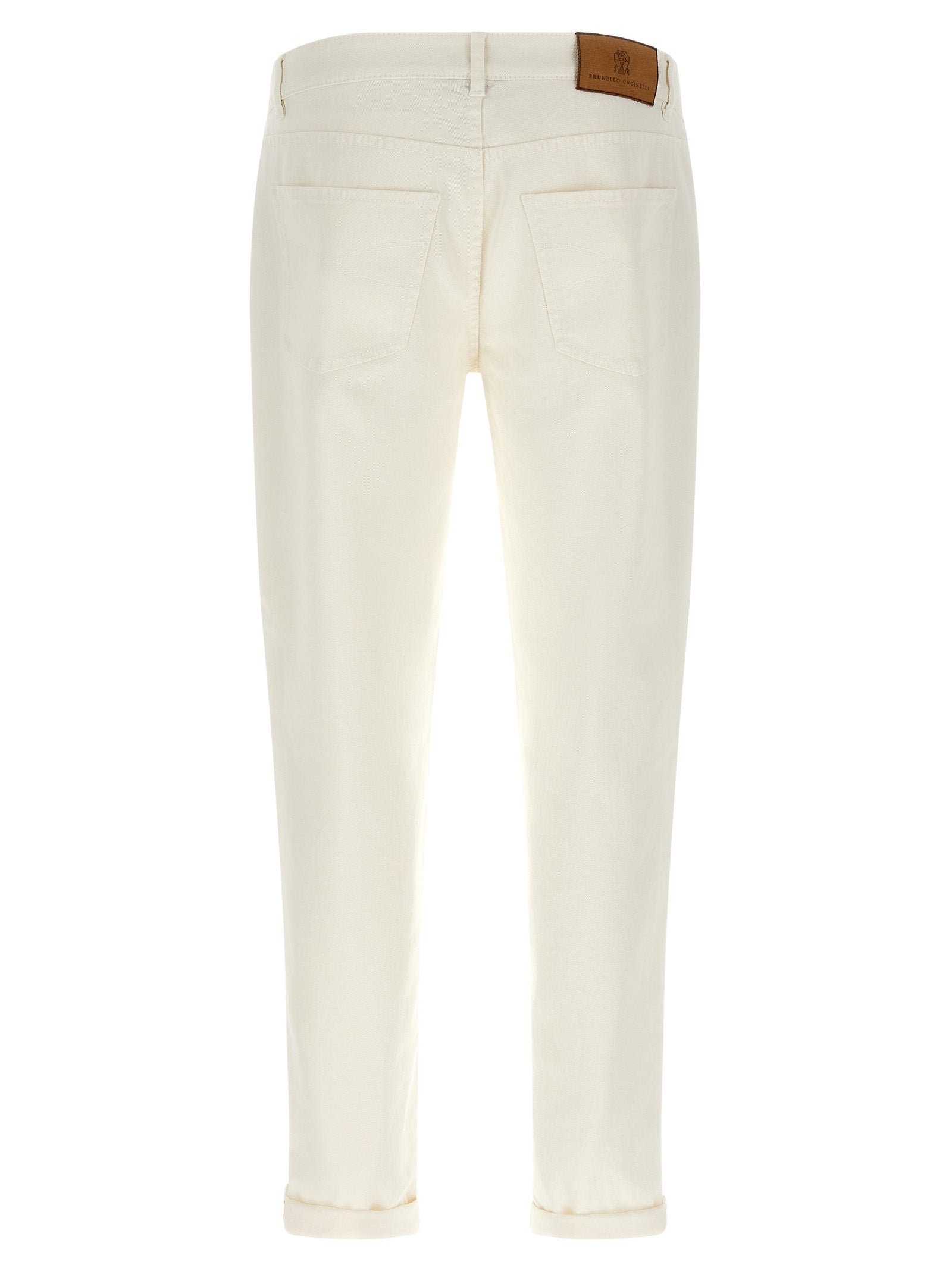Brunello Cucinelli White Cotton Jeans Men's Denim