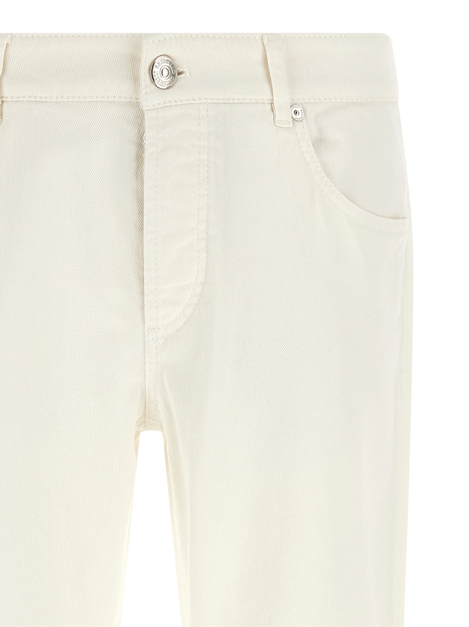 Brunello Cucinelli White Cotton Jeans Men's Denim