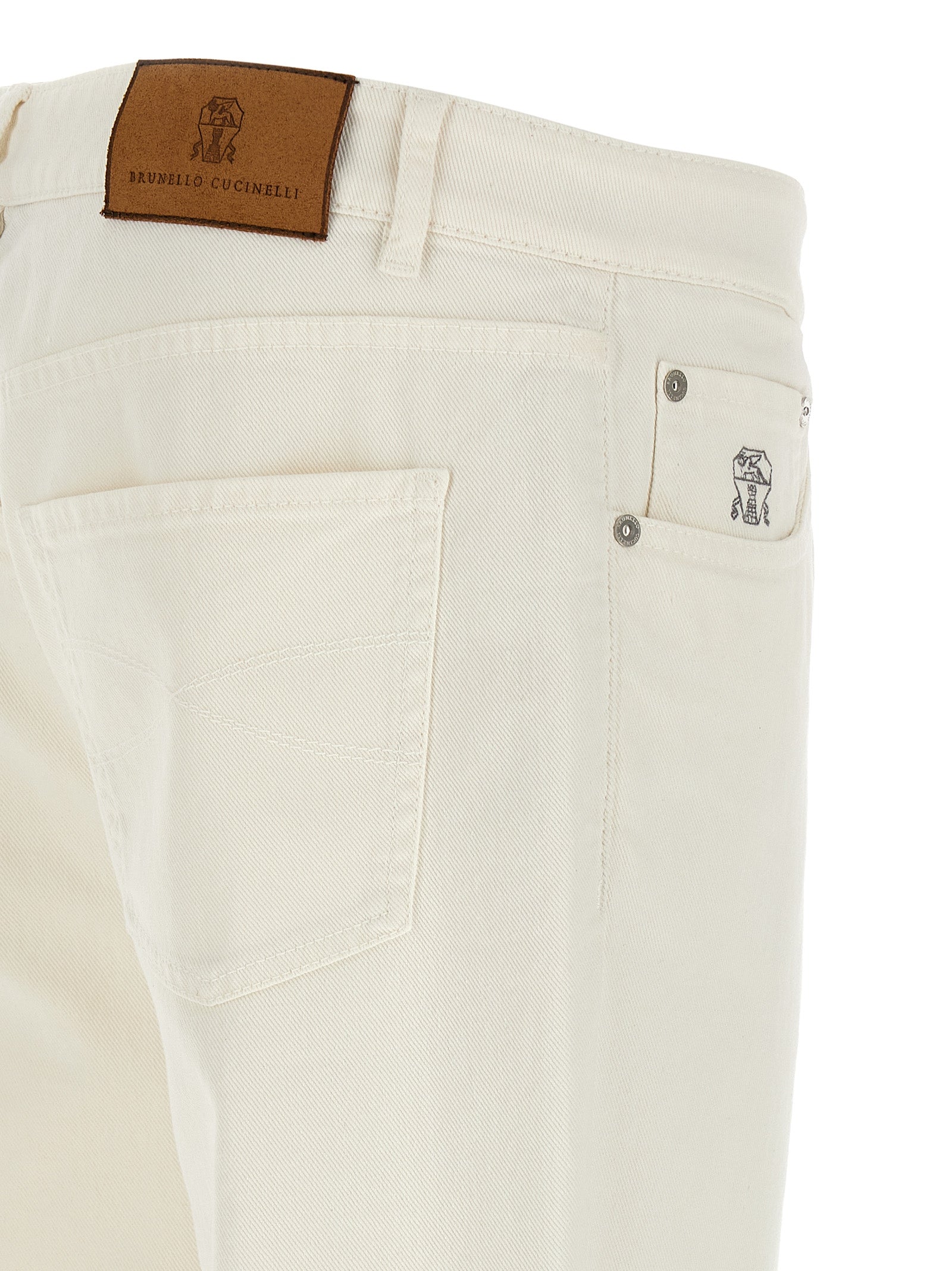 Brunello Cucinelli White Cotton Jeans Men's Denim