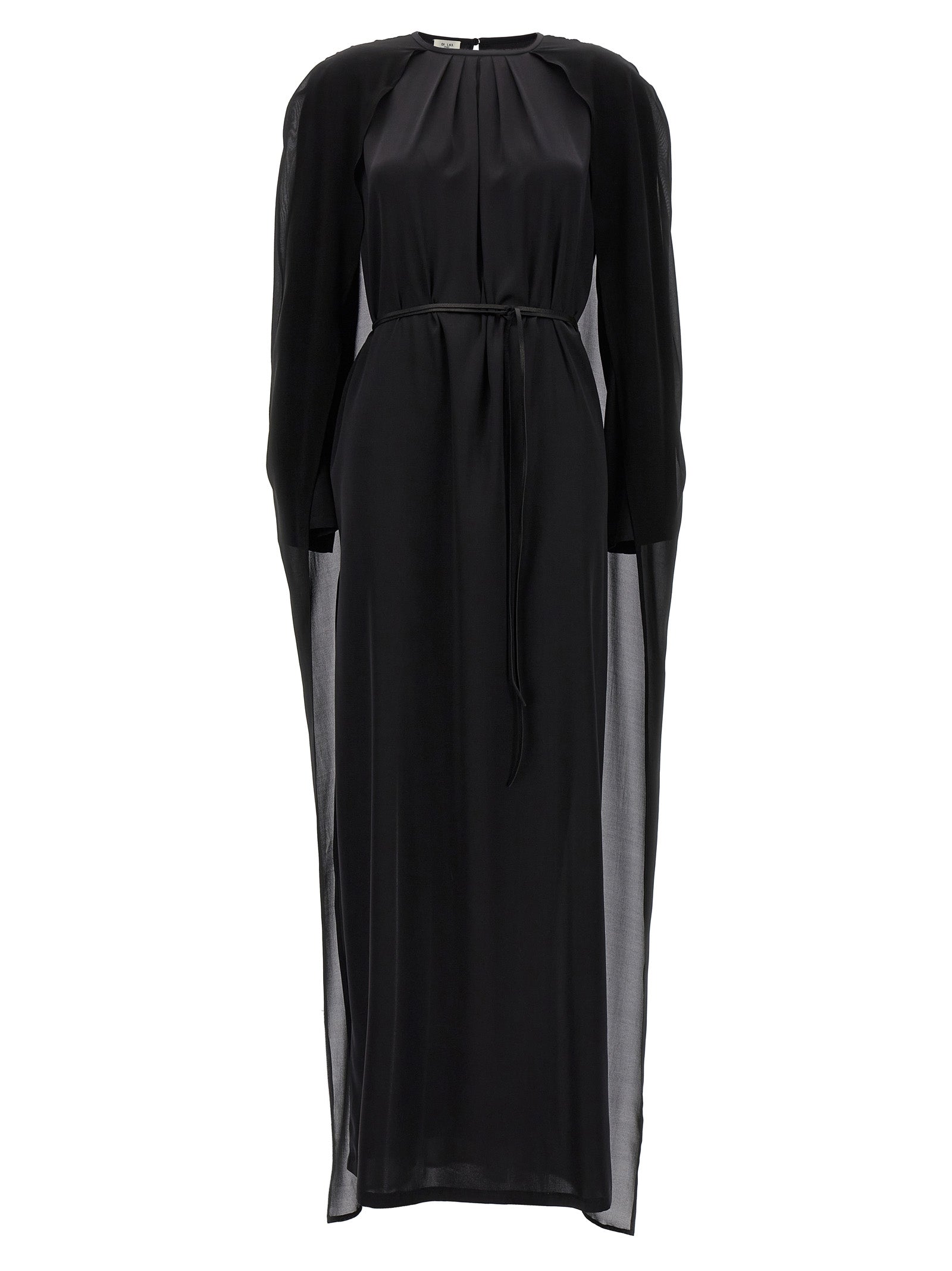 DI.LA3 PARI' Black Silk Long Women's Dress