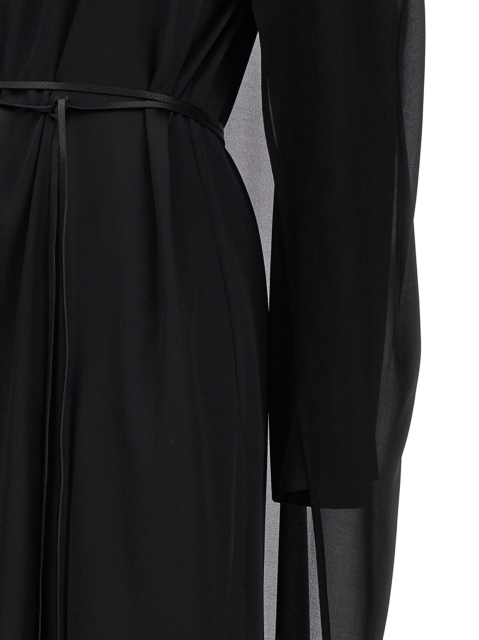 DI.LA3 PARI' Black Silk Long Women's Dress