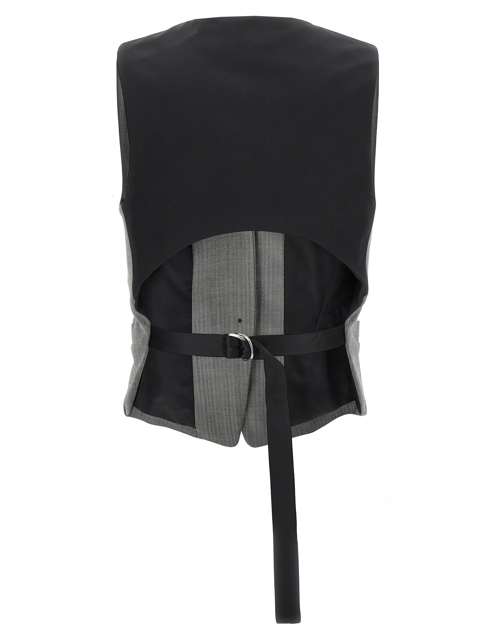 Helmut Lang Bicolor Wool Sleeveless Women's Jacket
