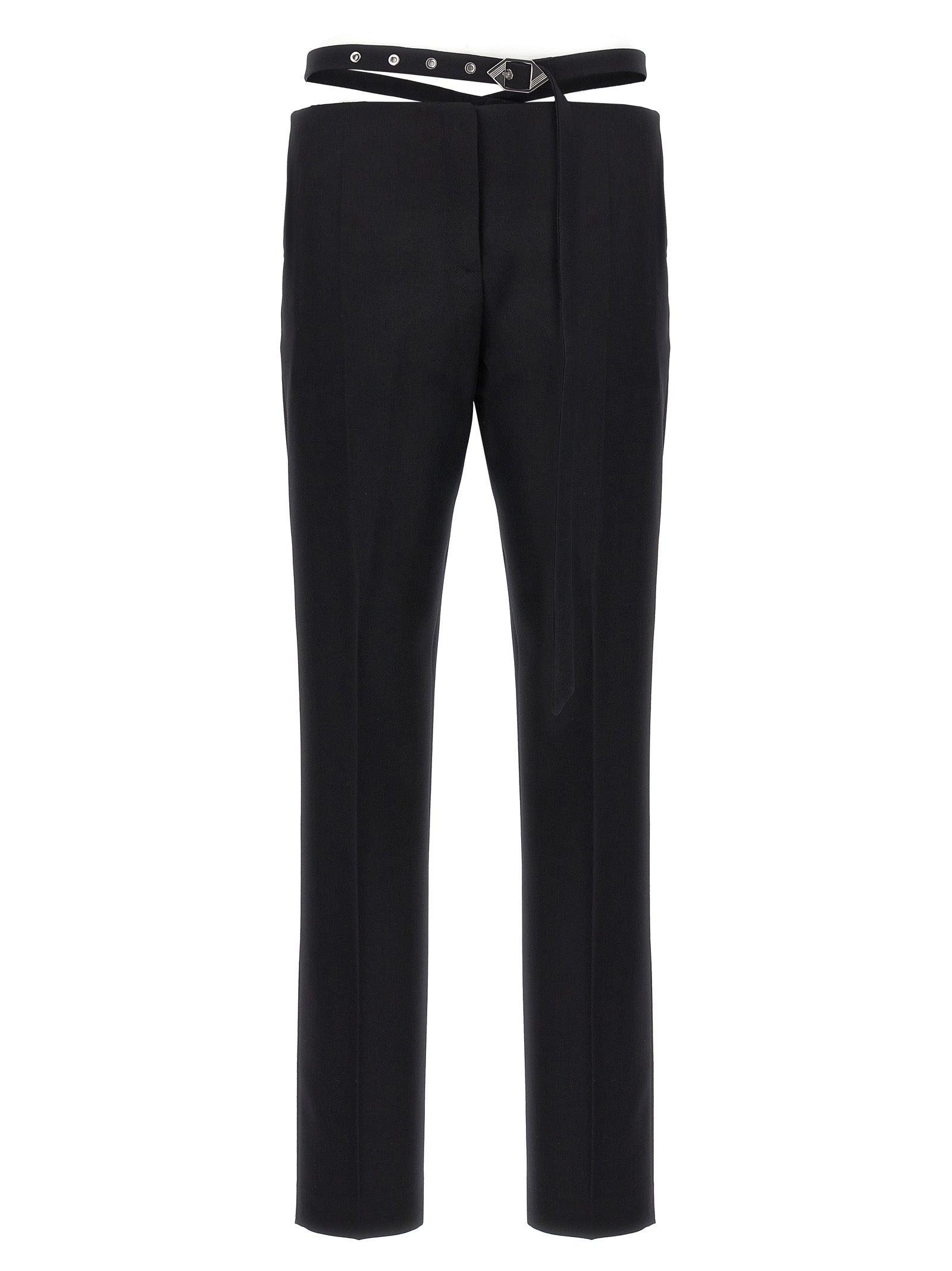 The Attico Black Virgin Wool Dress Women's Pants