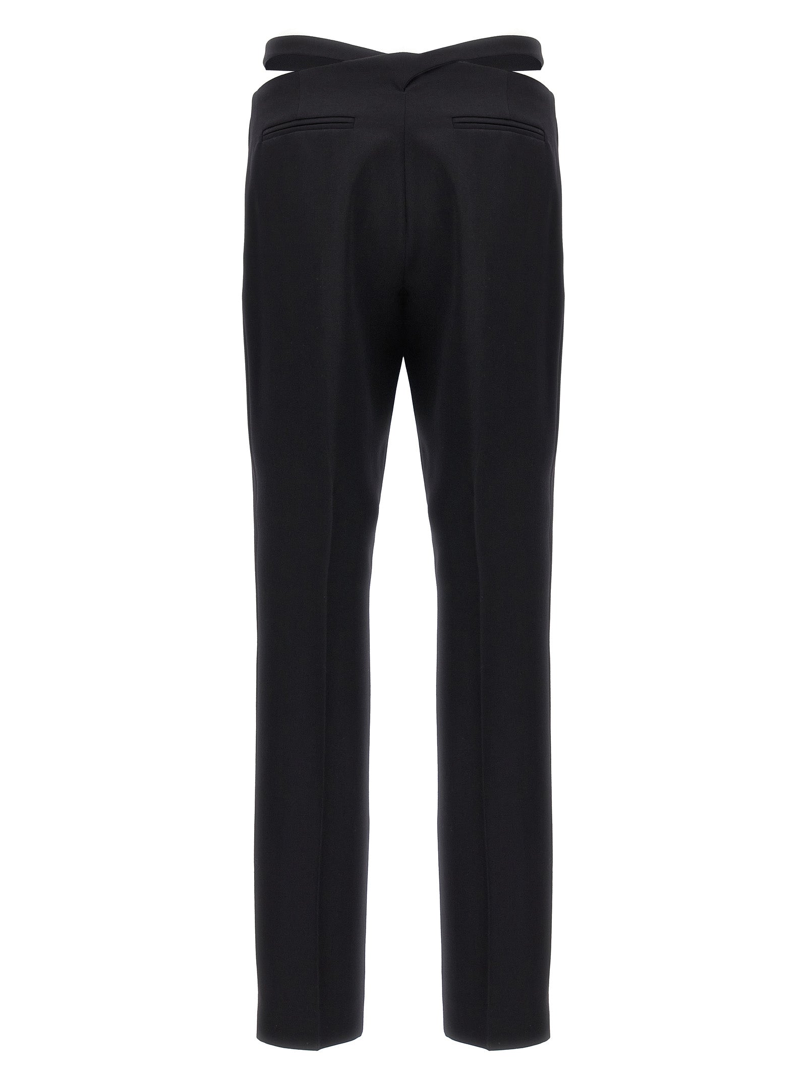 The Attico Black Virgin Wool Dress Women's Pants