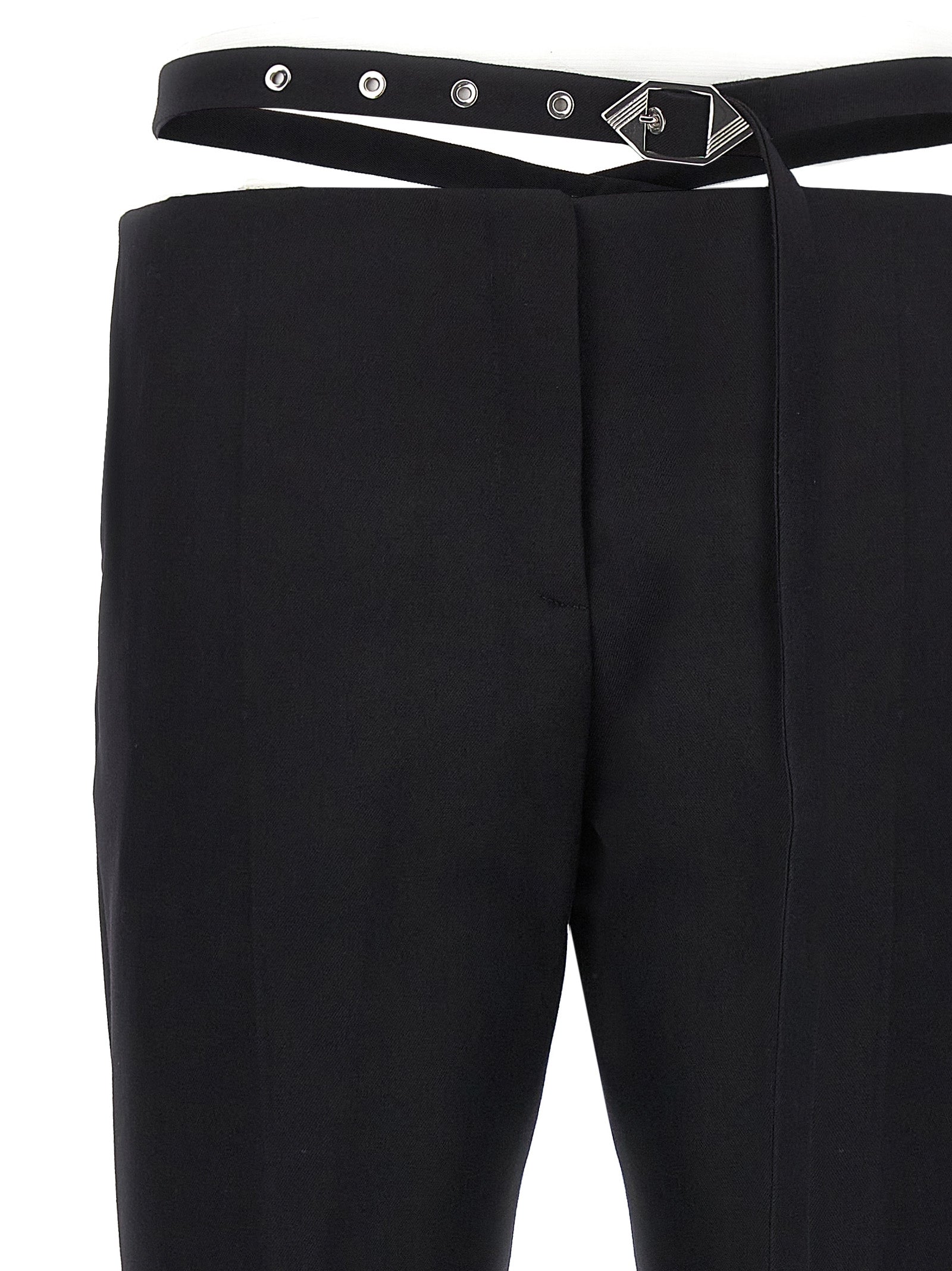 The Attico Black Virgin Wool Dress Women's Pants