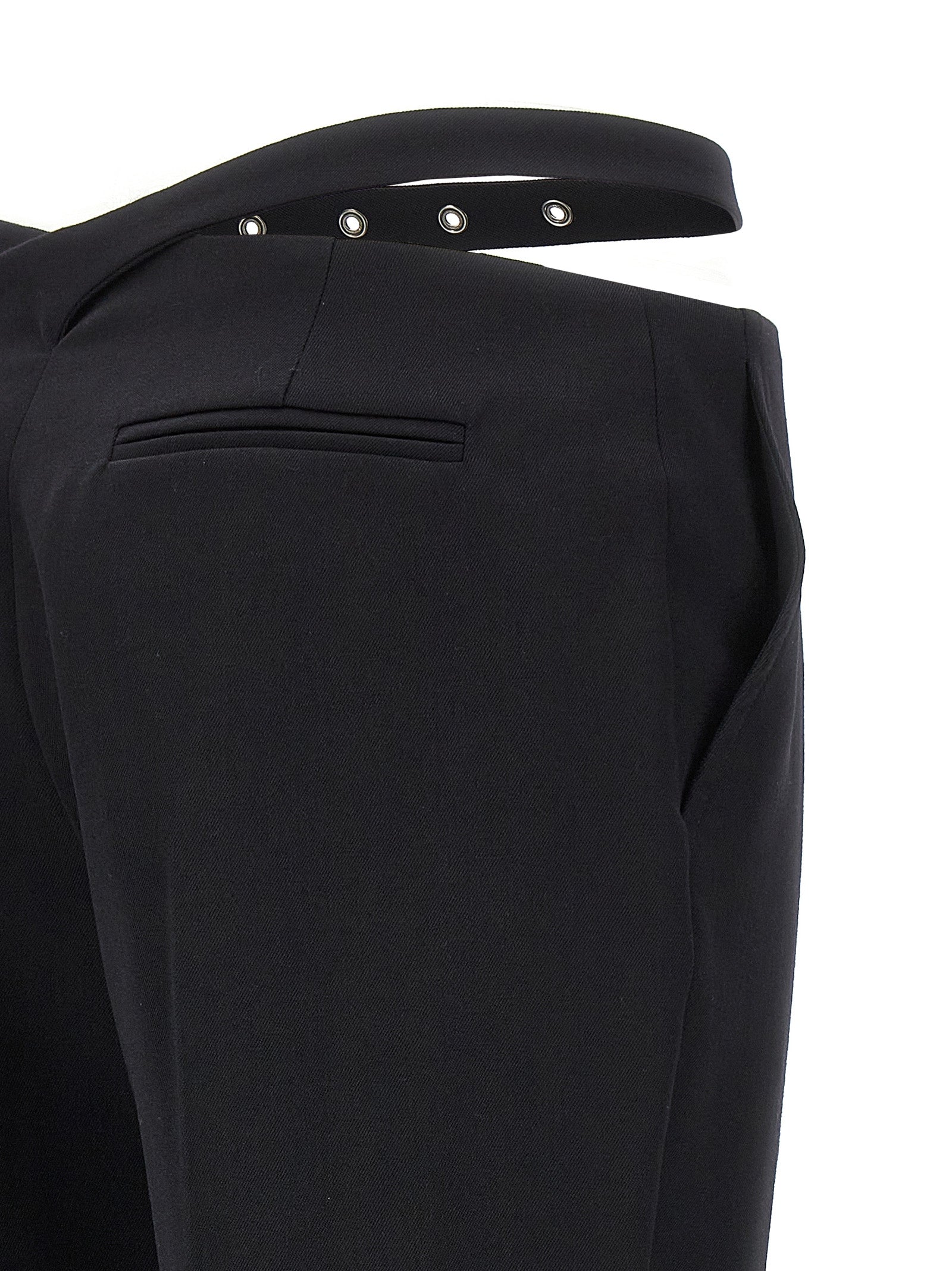 The Attico Black Virgin Wool Dress Women's Pants