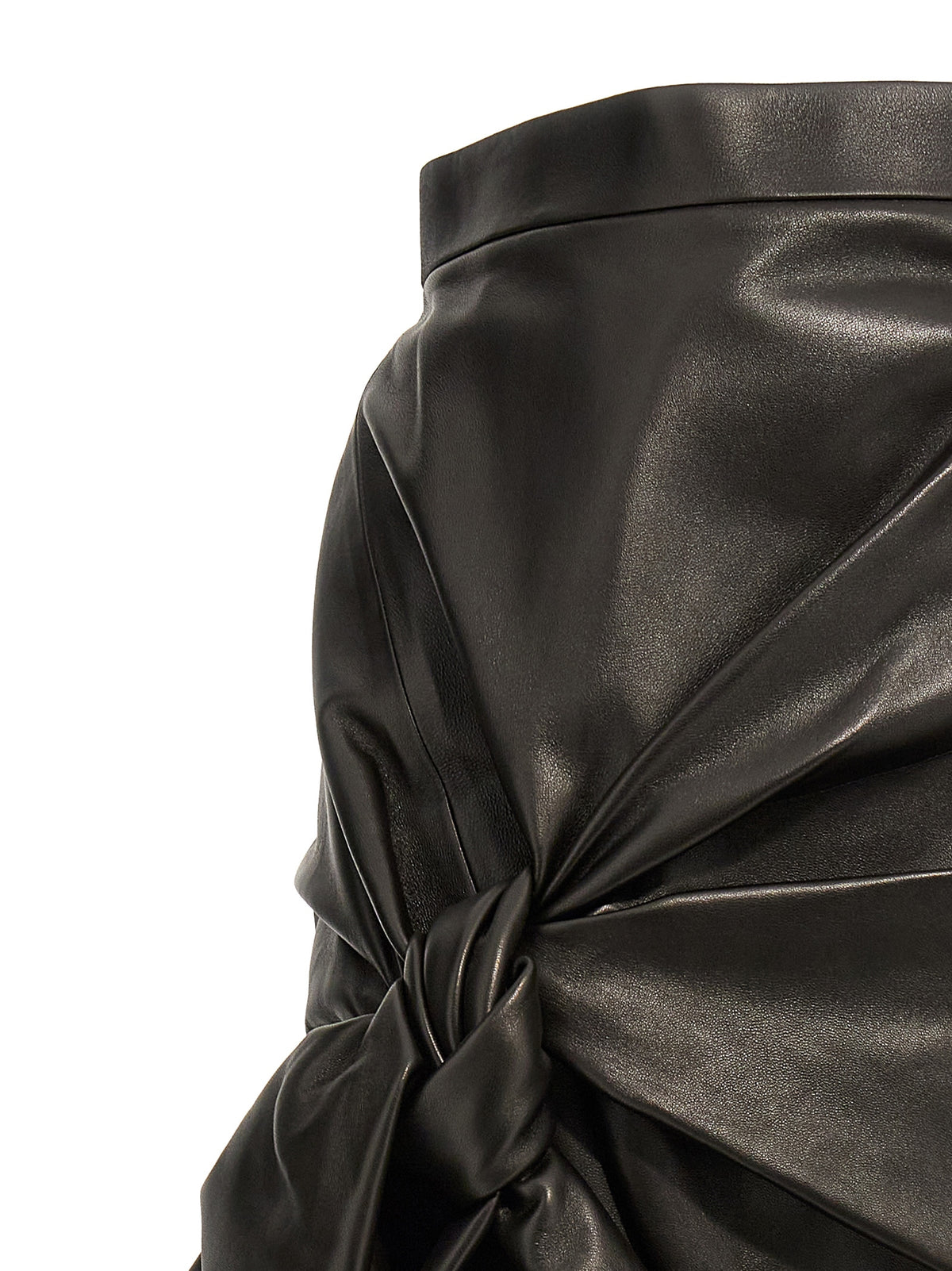 Alexander McQueen Black Lamb Leather Long Women's Skirt