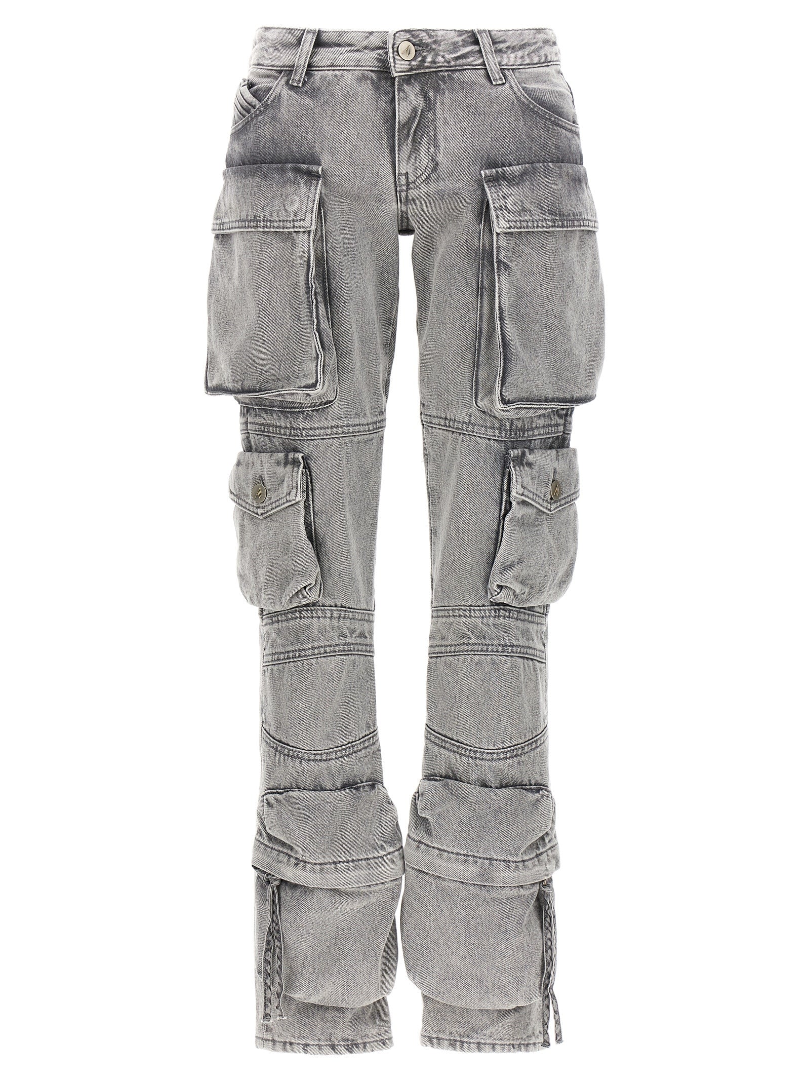The Attico Gray Cotton Cargo Women's Pants