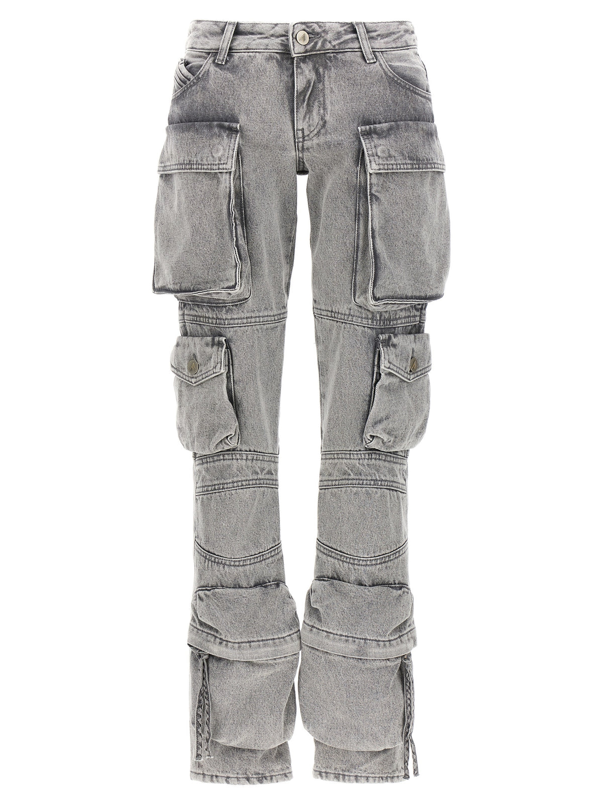 The Attico Gray Cotton Cargo Women's Pants