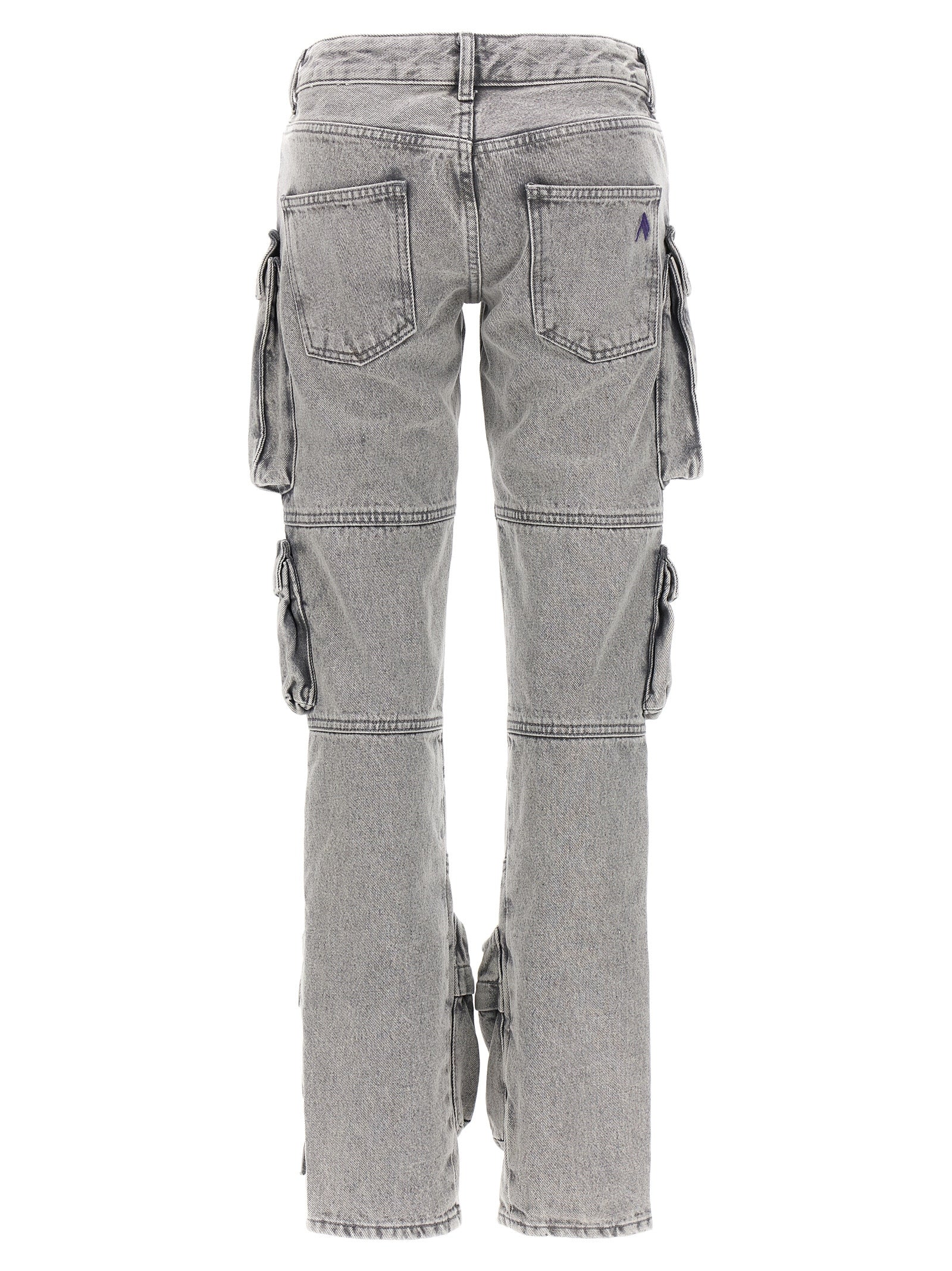 The Attico Gray Cotton Cargo Women's Pants