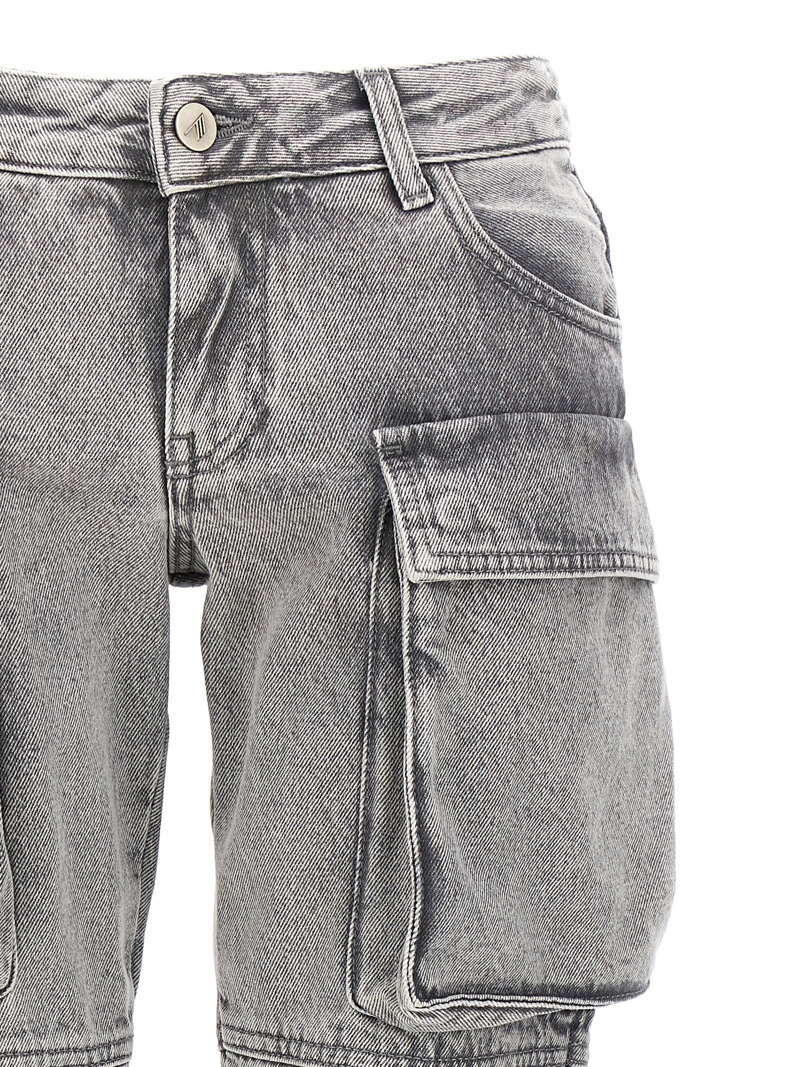 The Attico Gray Cotton Cargo Women's Pants