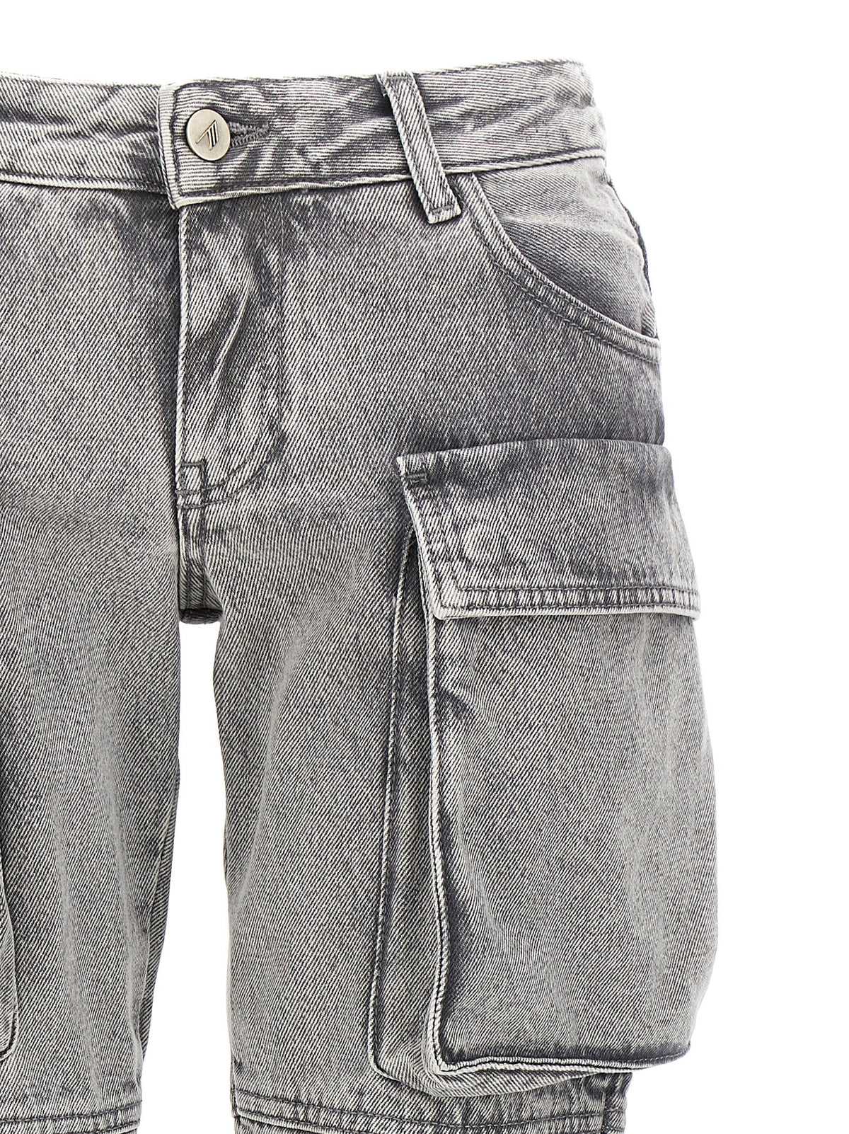The Attico Gray Cotton Cargo Women's Pants