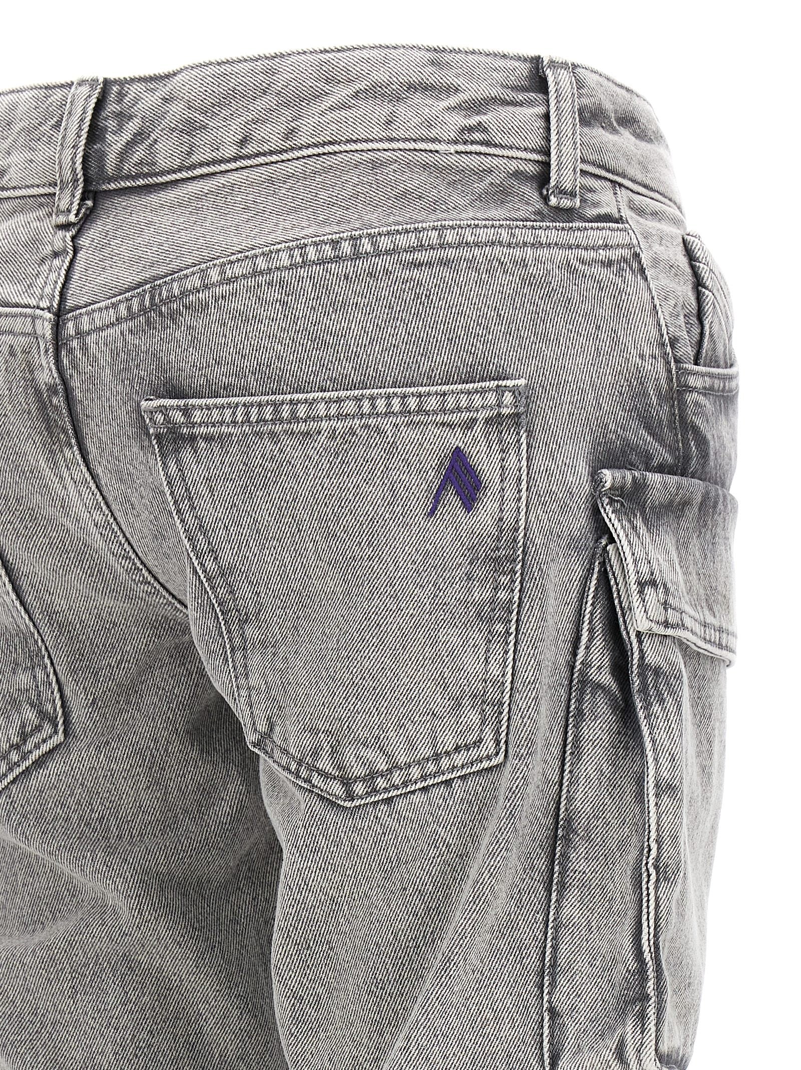 The Attico Gray Cotton Cargo Women's Pants