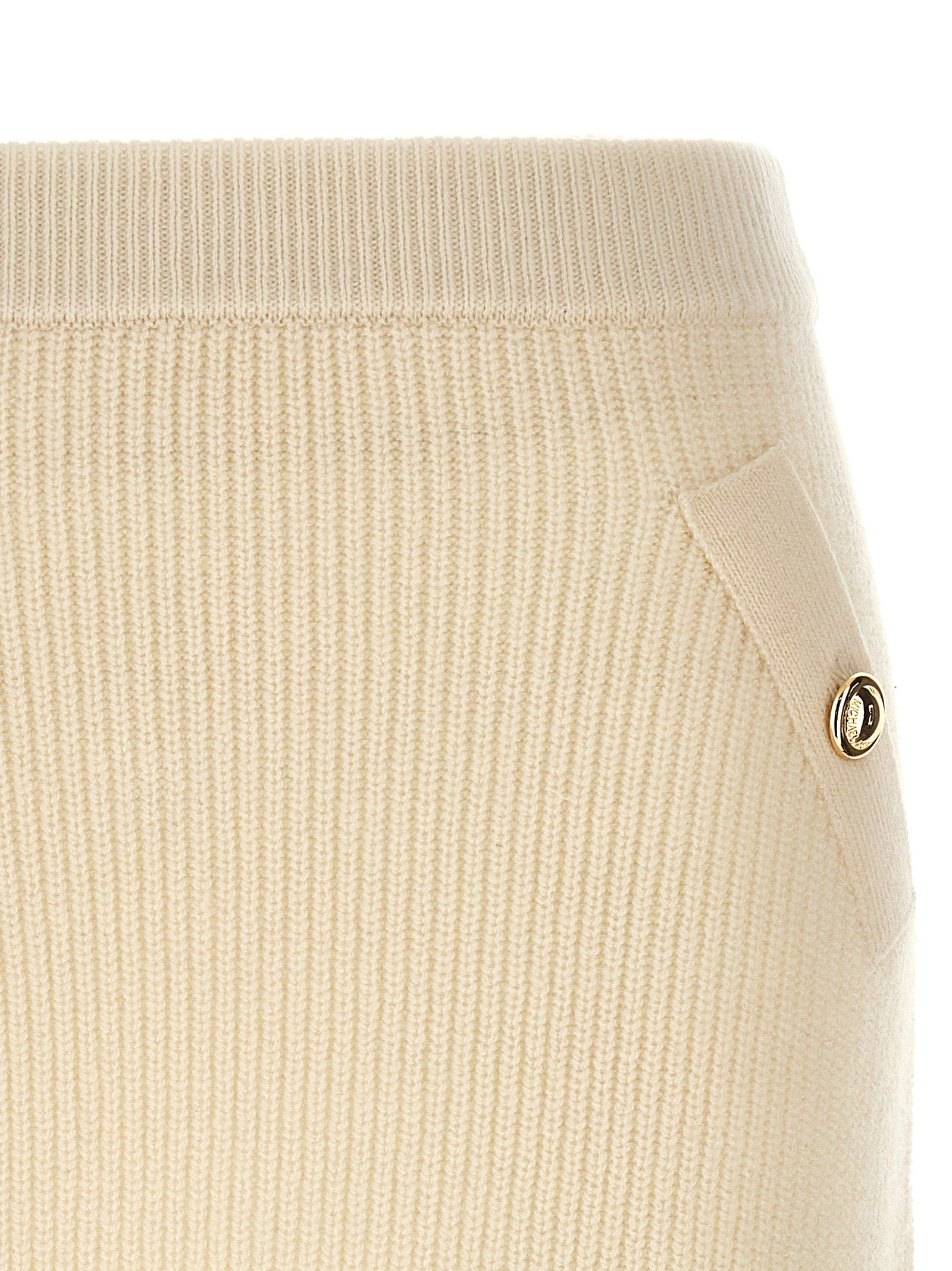 Michael Kors White Wool Long Women's Skirt
