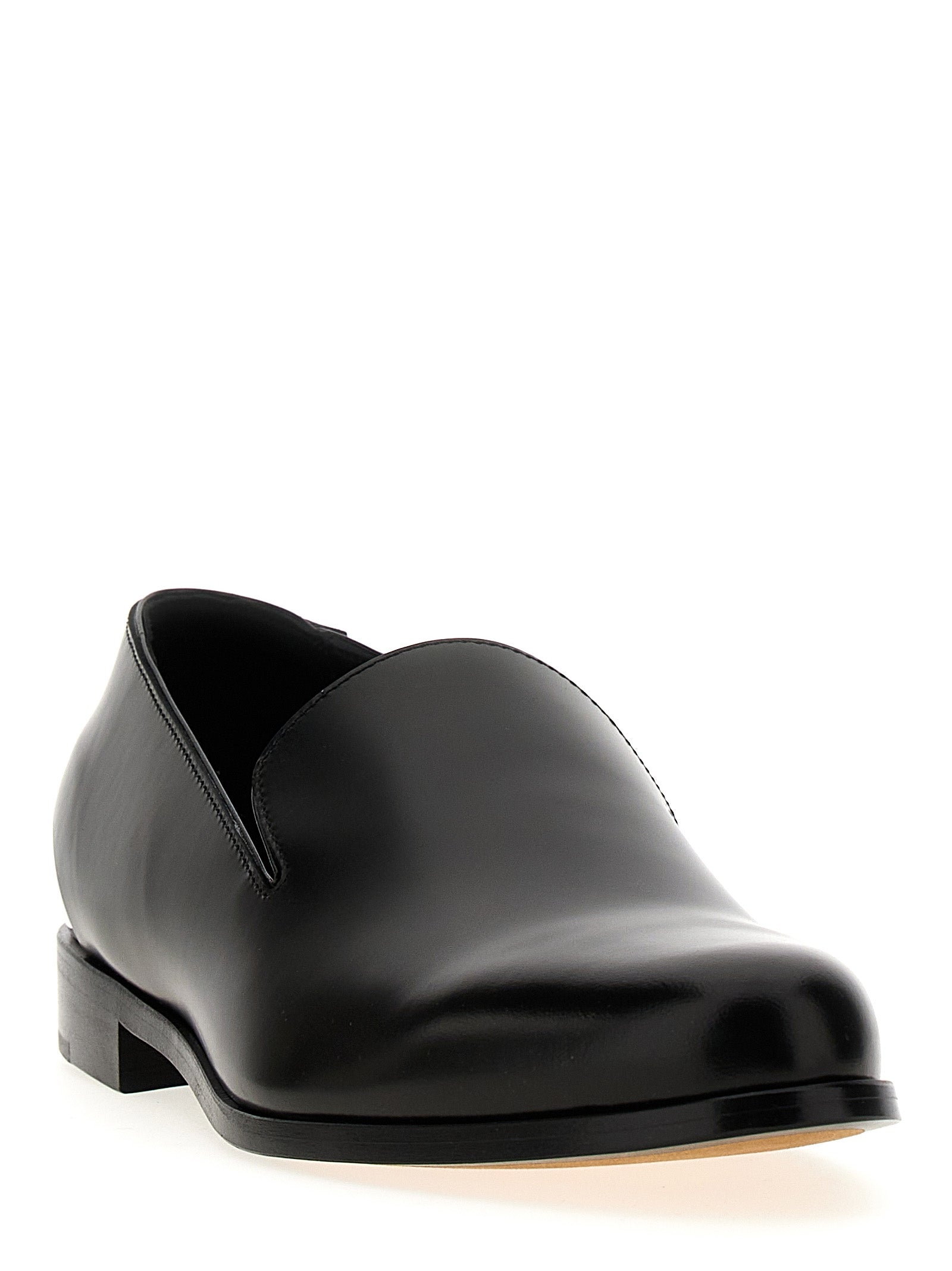 Alexander McQueen Black Calfskin Slip-On Men's Loafers