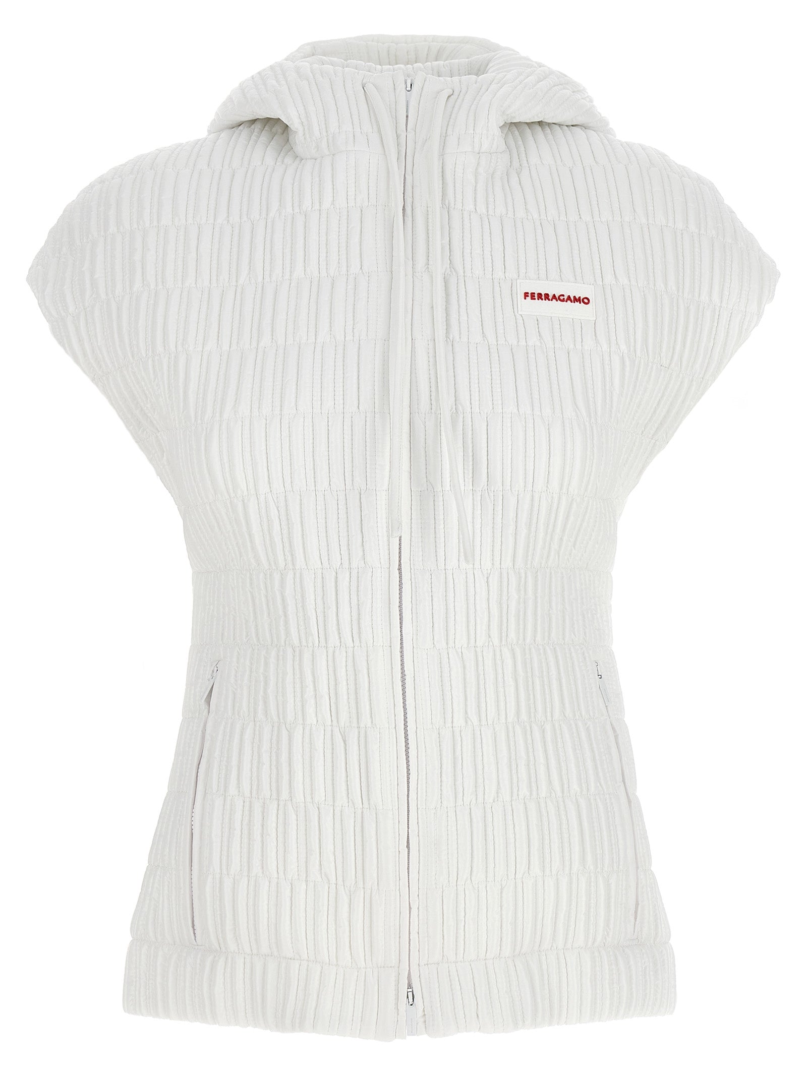Ferragamo White Polyamide Sleeveless Women's Jacket