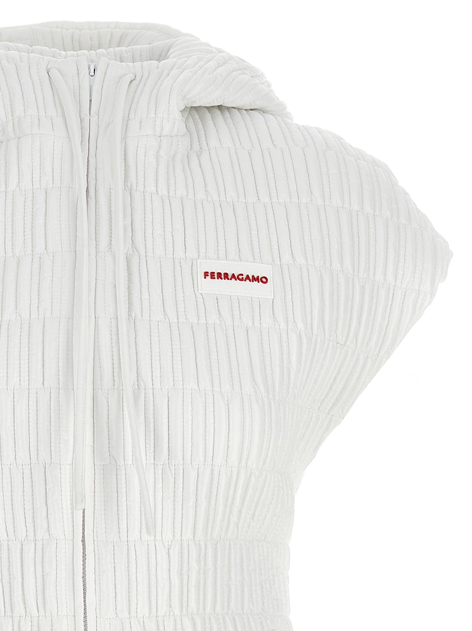 Ferragamo White Polyamide Sleeveless Women's Jacket
