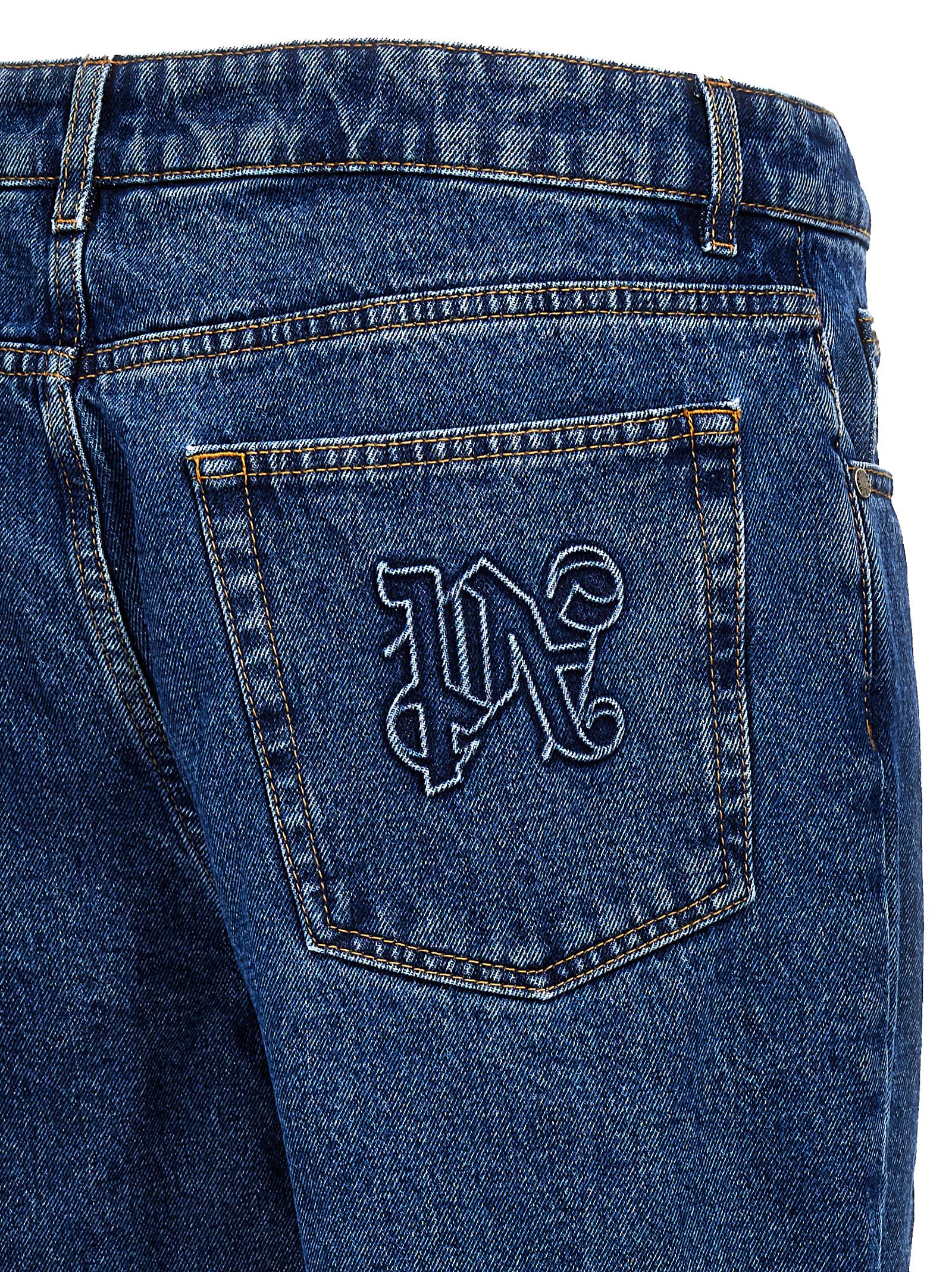 Palm Angels Blue Cotton Straight-Leg Men's Jeans