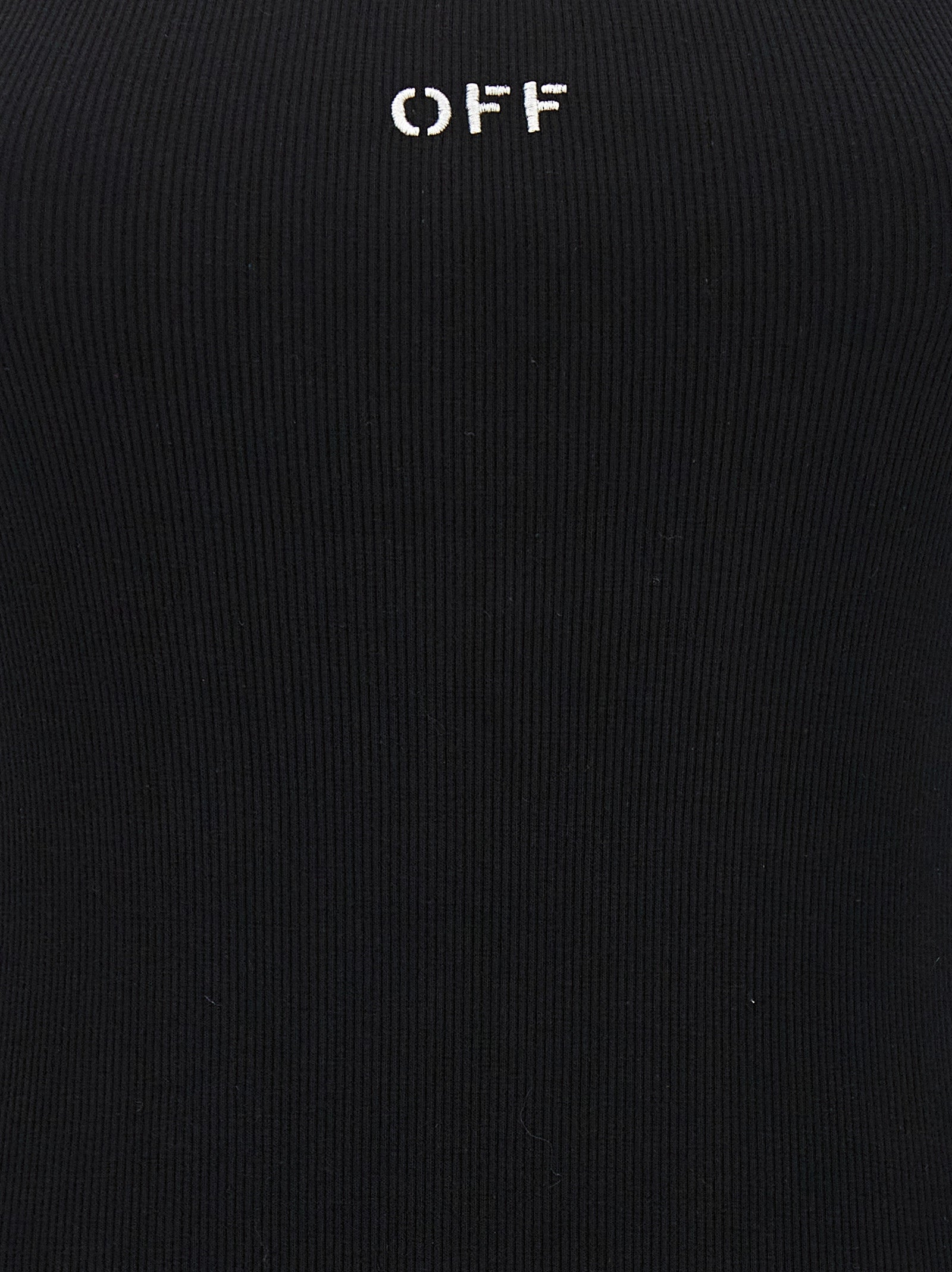 Off-White Black Cotton Short Women's Dress