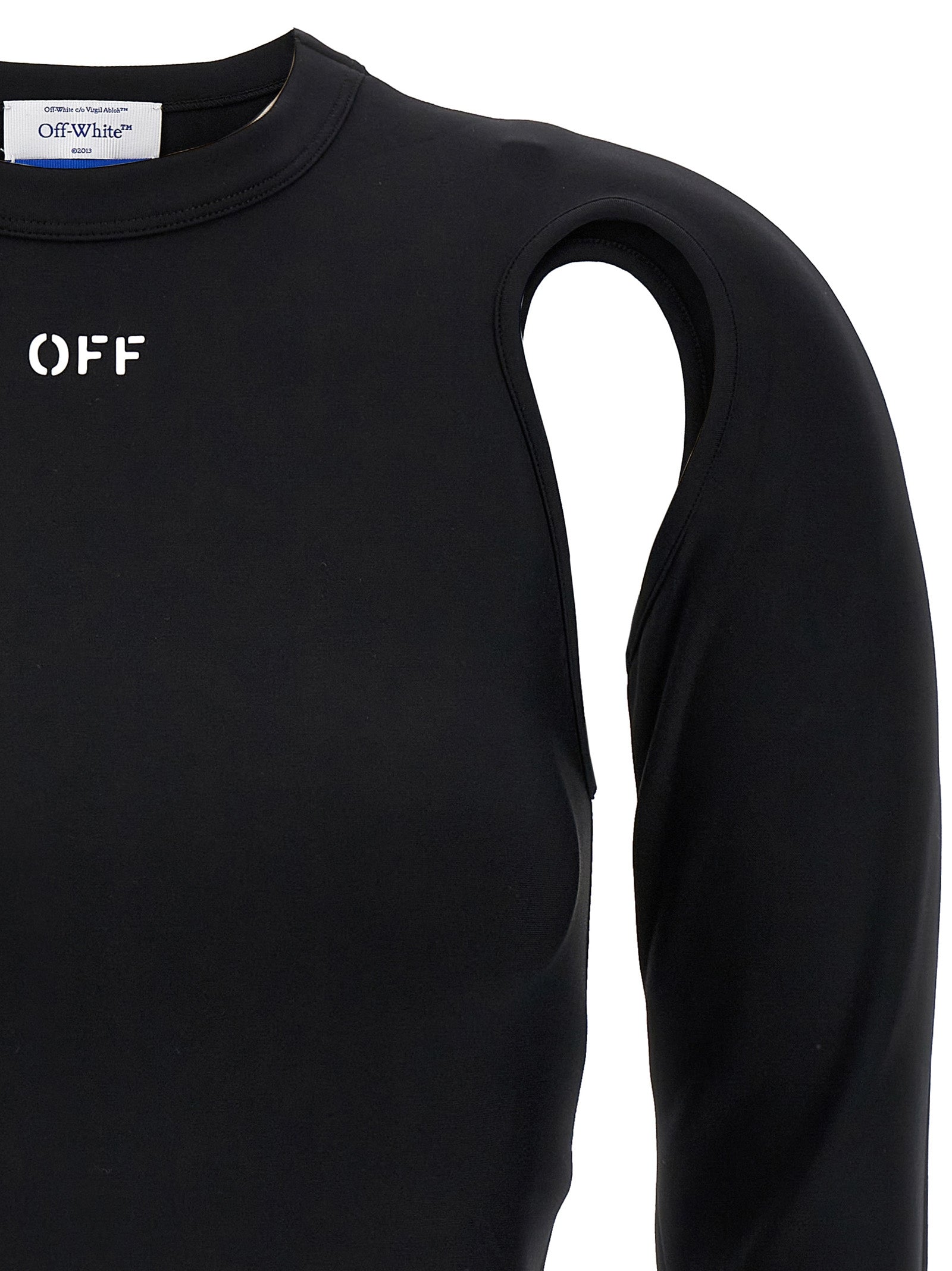 Off-White Black Polyamide Long Sleeve Women's T-Shirt