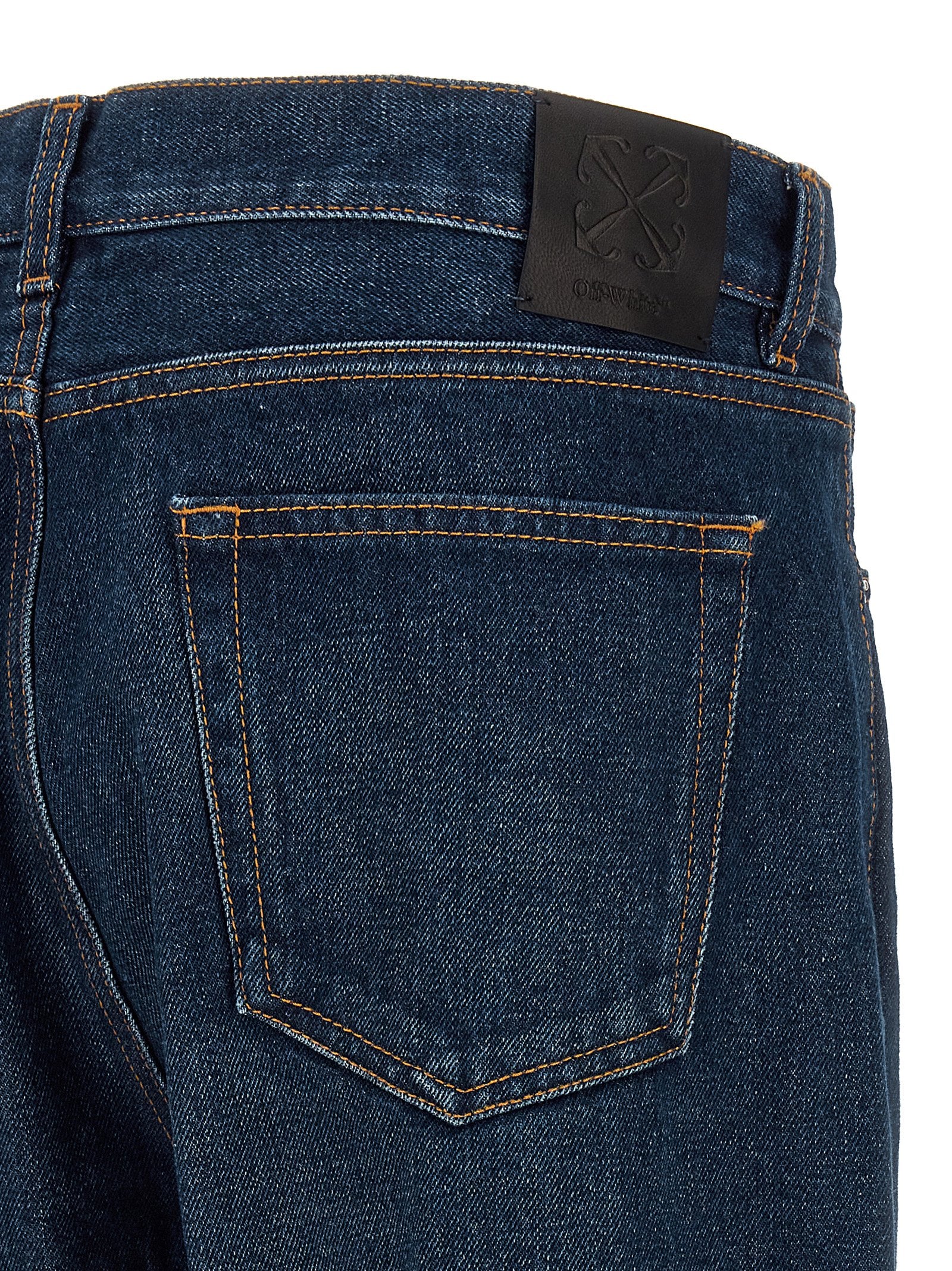 Off-White Blue Cotton Jeans Men's Denim