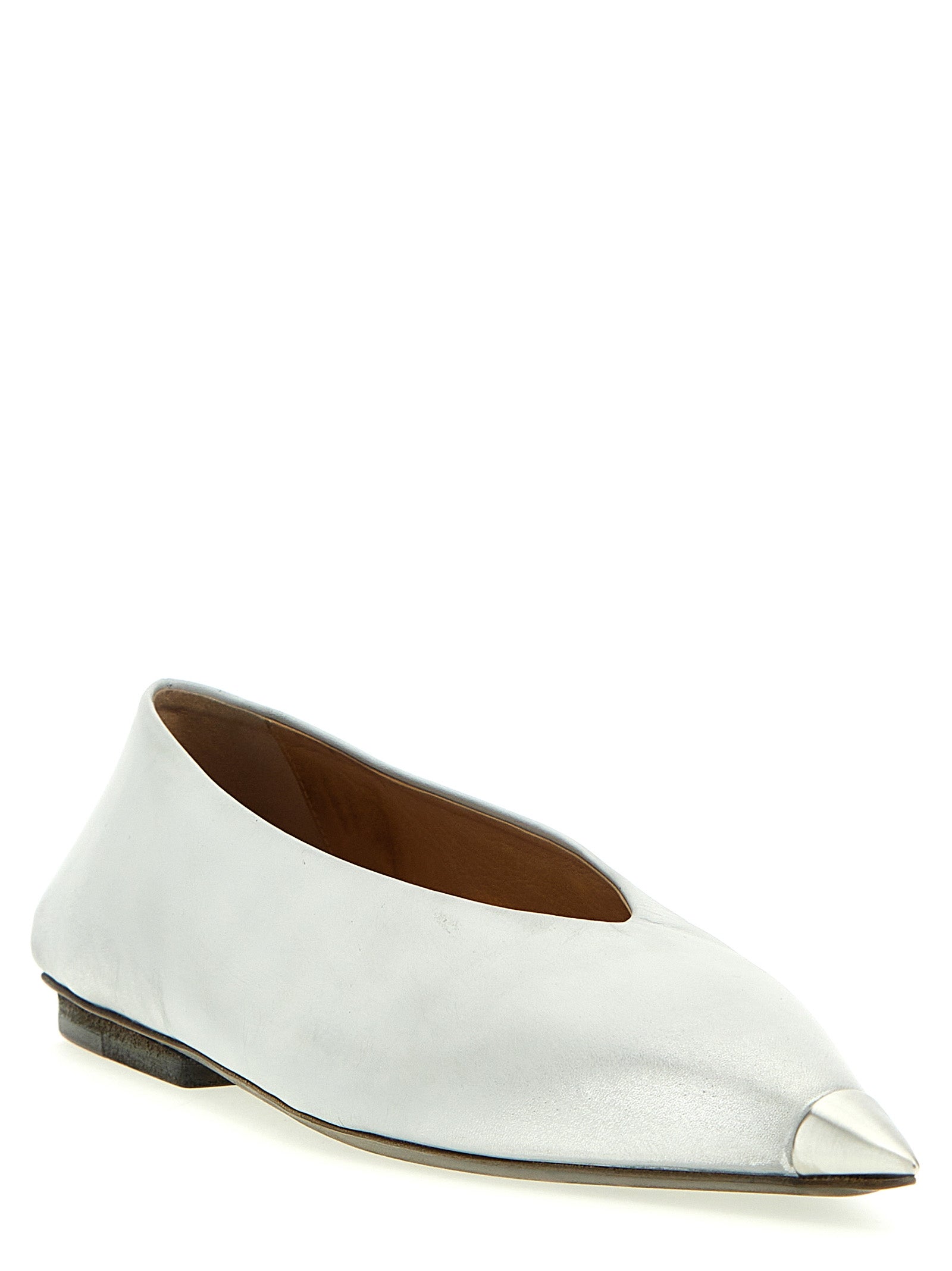 Marsell Silver Calfskin Ballet Women's Flats