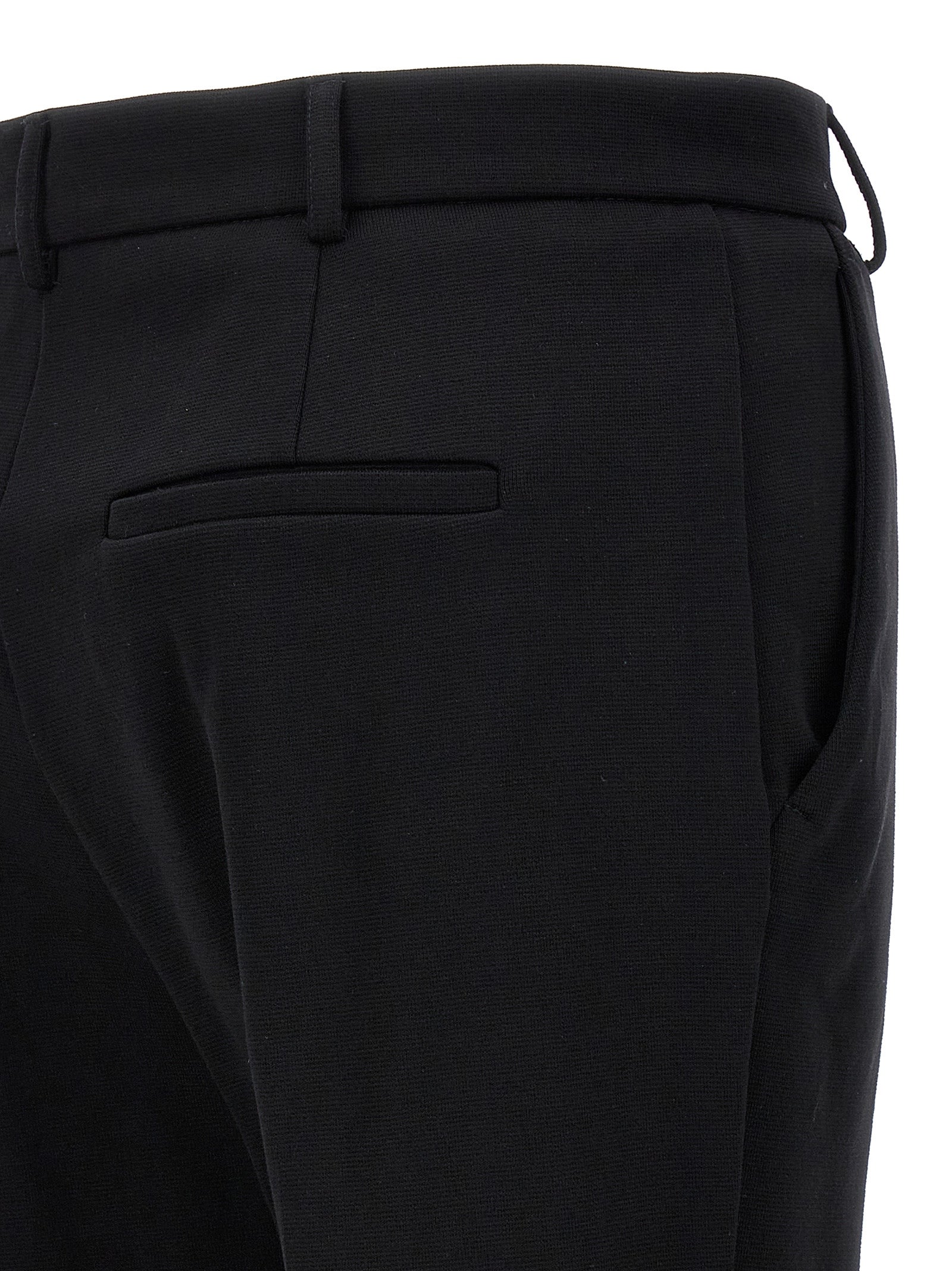 Sportmax Black Cotton Casual Women's Pants