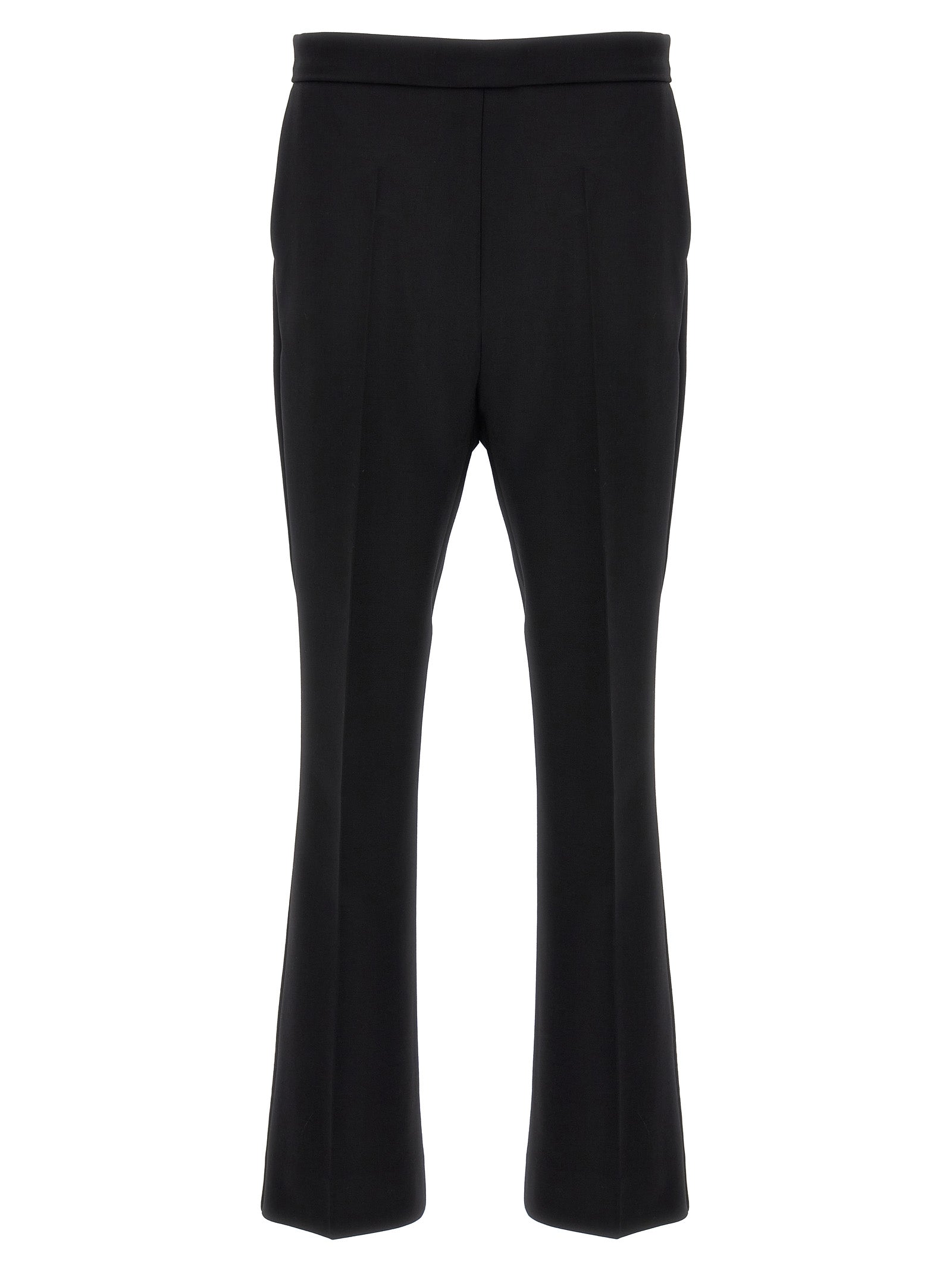 Max Mara Black Virgin Wool Cropped Women's Pants