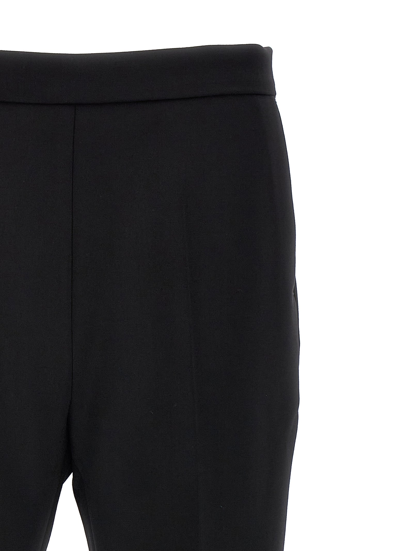 Max Mara Black Virgin Wool Cropped Women's Pants