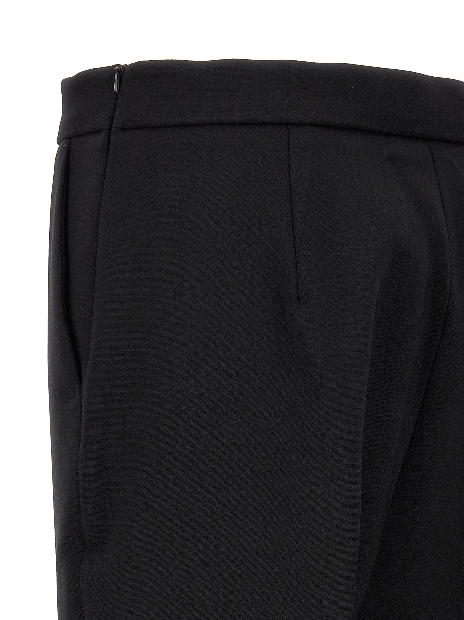 Max Mara Black Virgin Wool Cropped Women's Pants