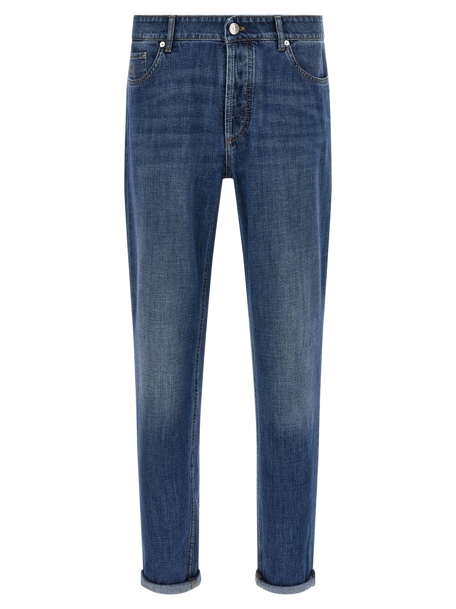 Brunello Cucinelli Blue Cotton Jeans Men's Denim
