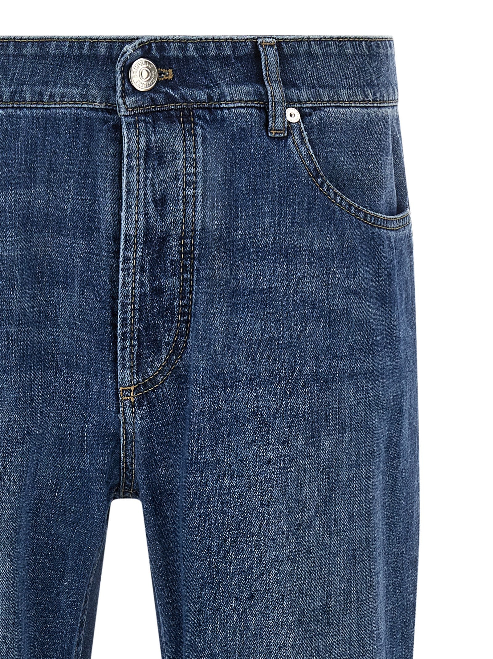 Brunello Cucinelli Blue Cotton Jeans Men's Denim