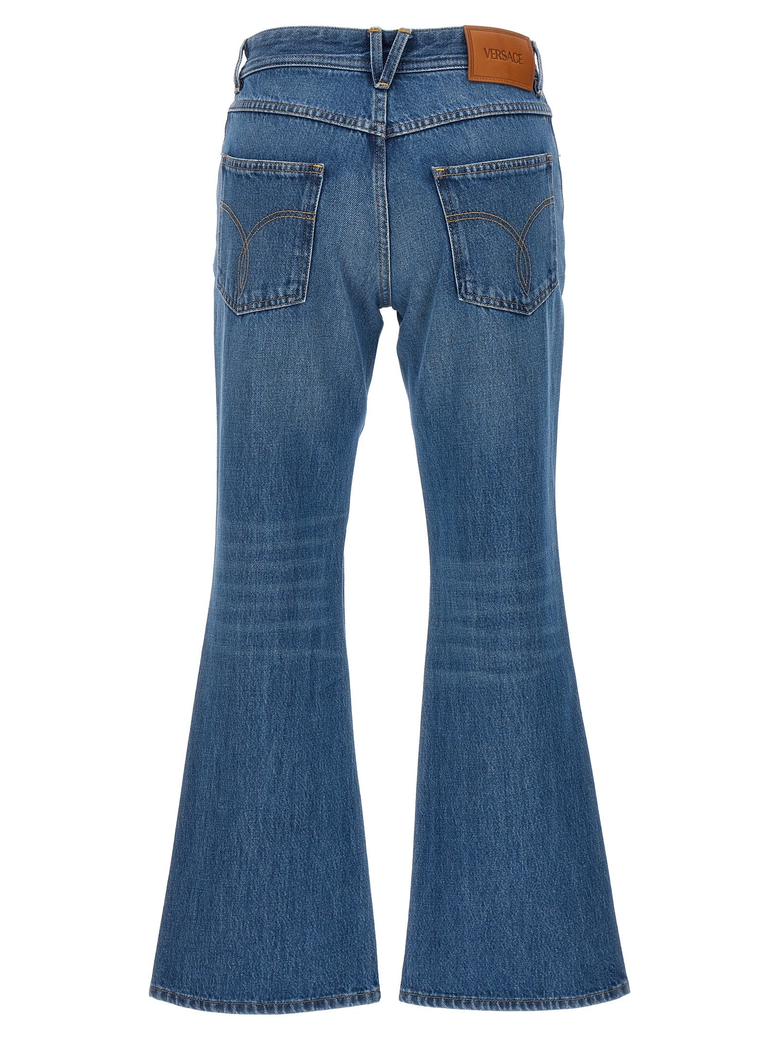 Versace Blue Cotton Flared Women's Jeans
