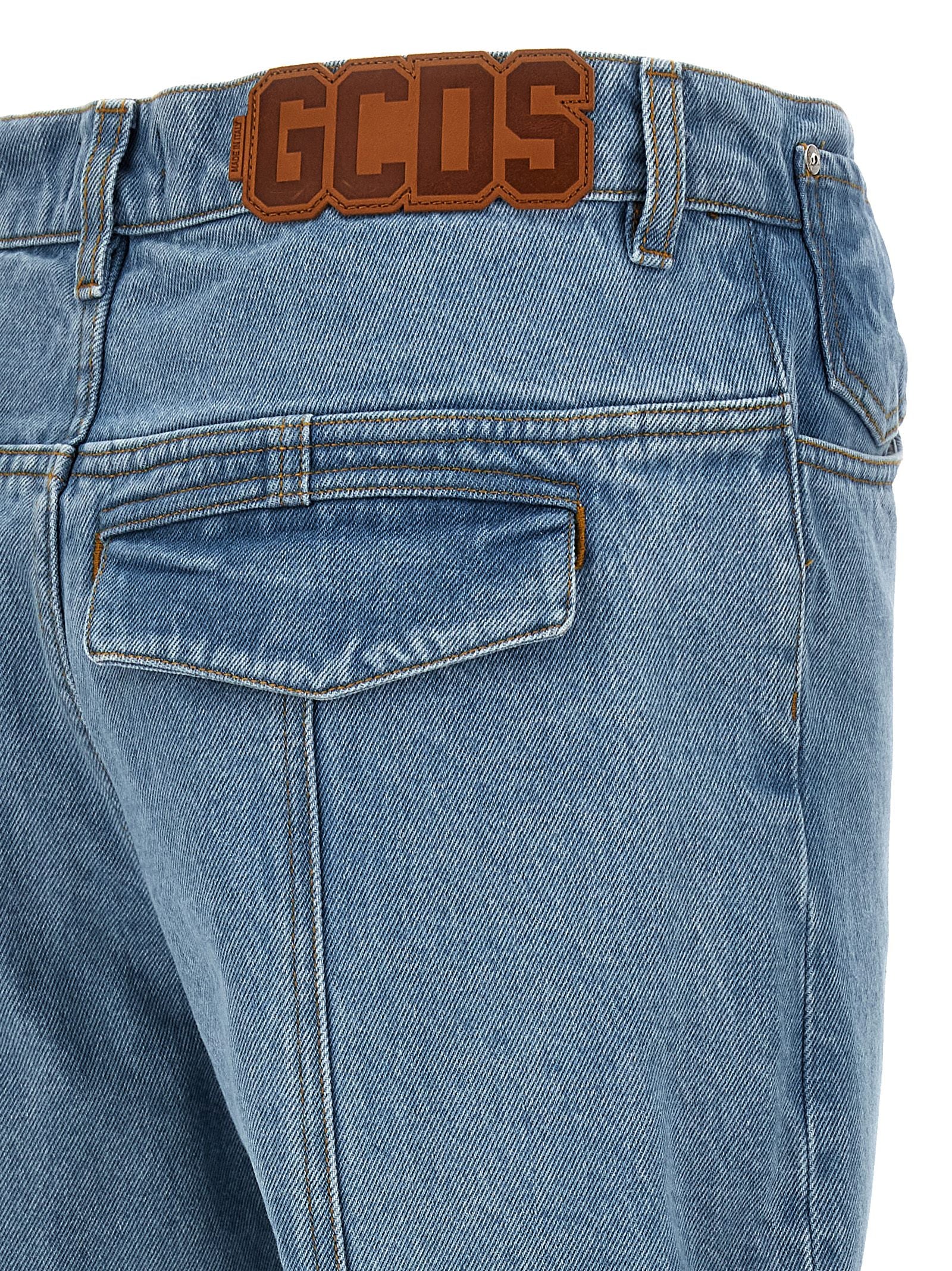 GCDS Blue Cotton Jeans Men's Denim